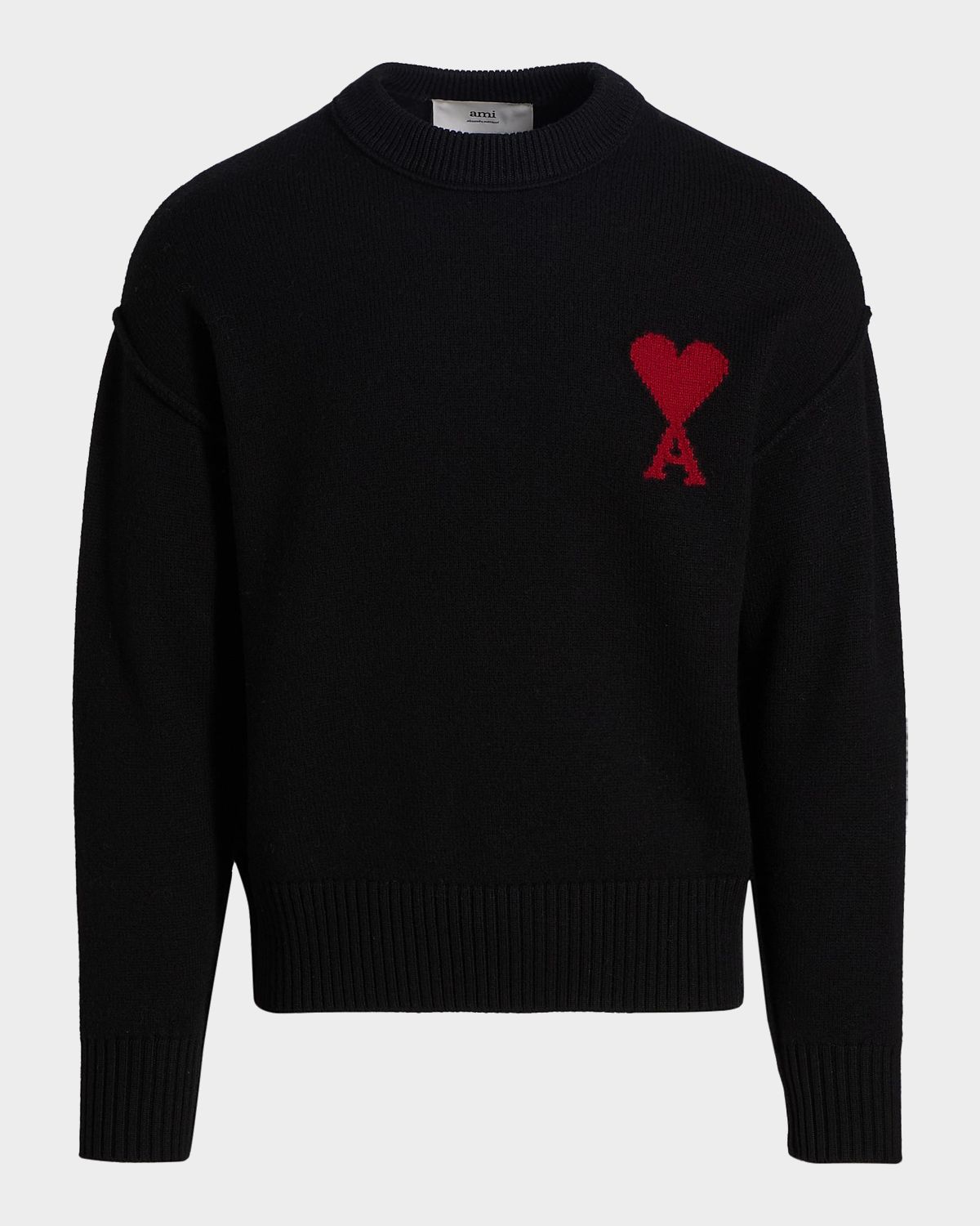 Ami Paris Men 's Ami De Coeur Wool Knit Crewneck Sweater