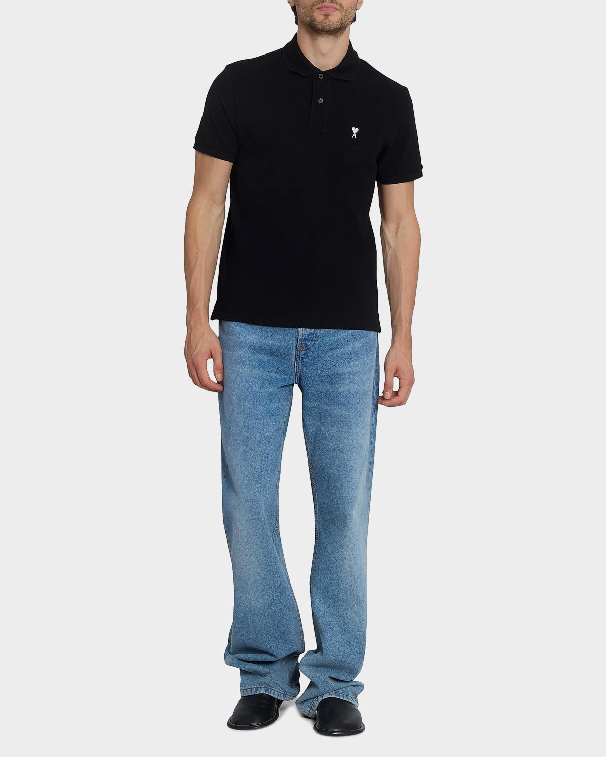 Ami Paris Men 's Cotton Pique Ami De Coeur Polo Shirt