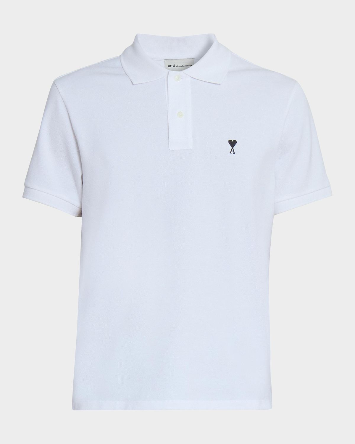 Ami Paris Men 's Cotton Pique Ami De Coeur Polo Shirt | Thumbnail 7