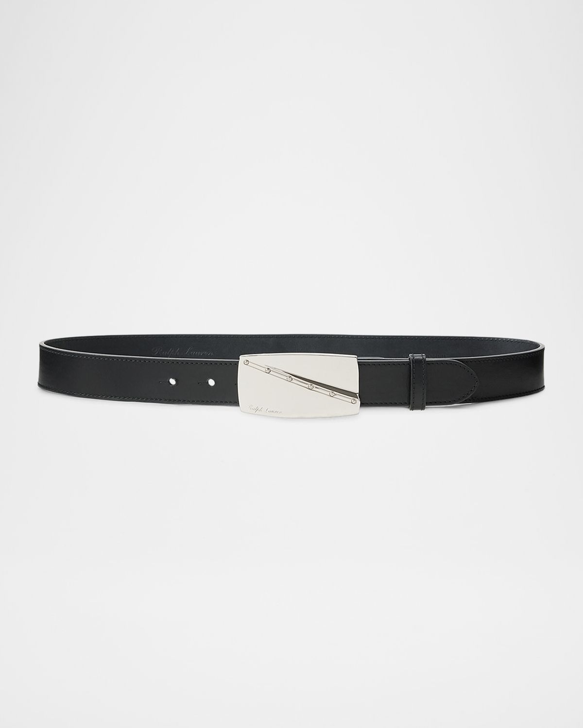 Ralph Lauren Collection Engraved Buckle Leather Belt