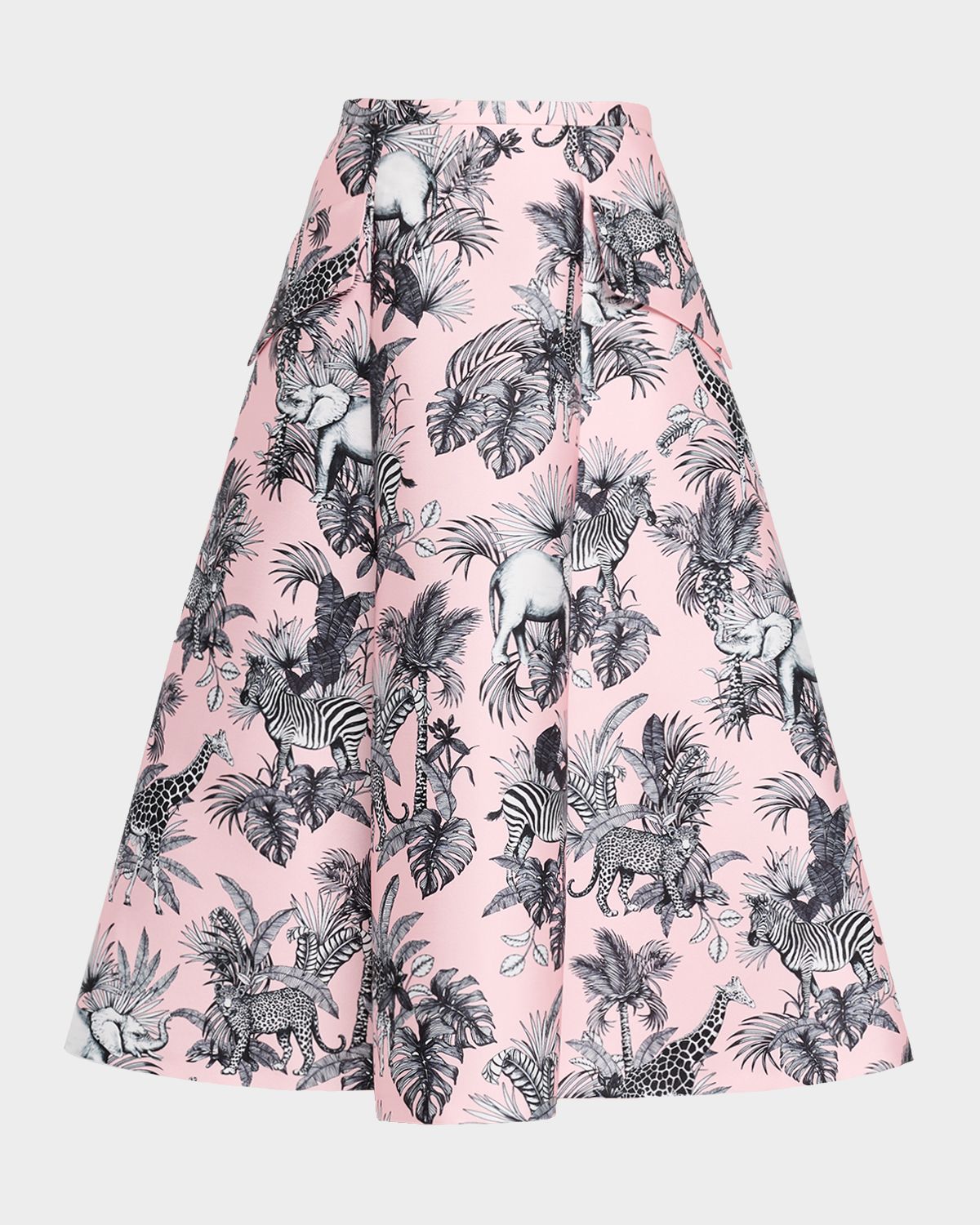 Maison Common African Adventure Pocket A-Line Midi Skirt
