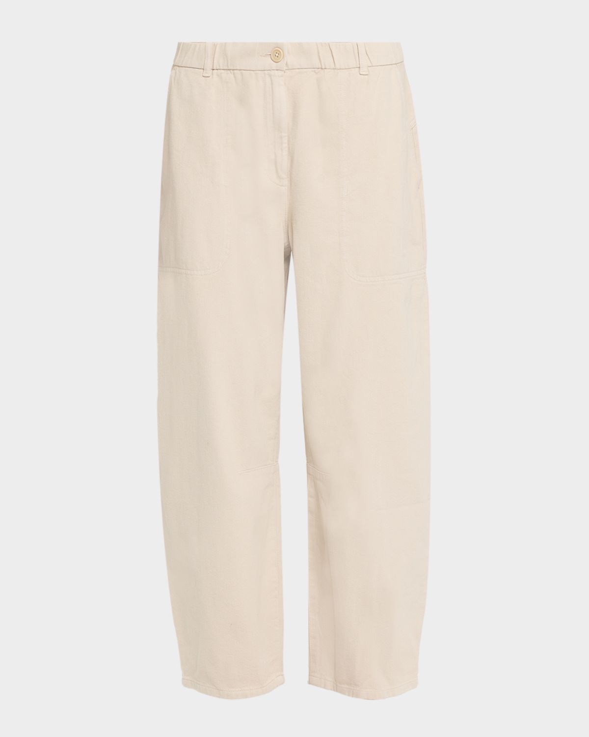 Eileen Fisher Cropped Organic Cotton-Blend Lantern Pants
