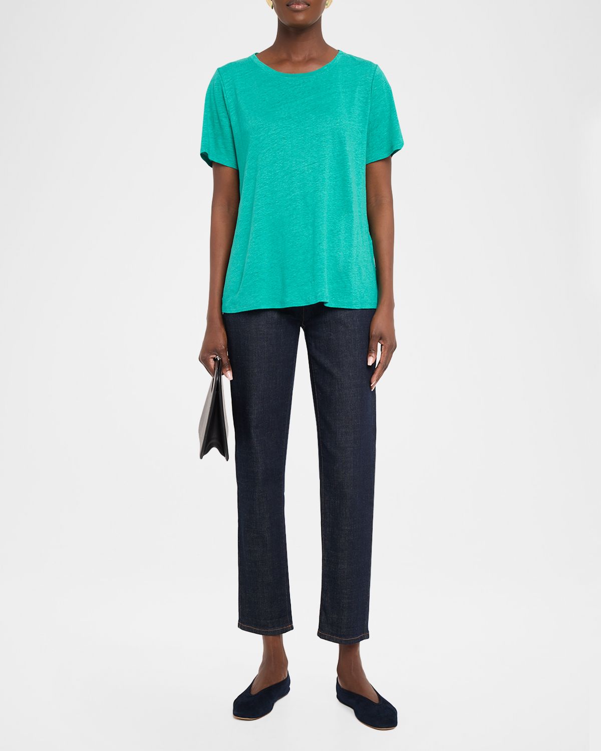 Eileen Fisher Organic Linen Crewneck Tee