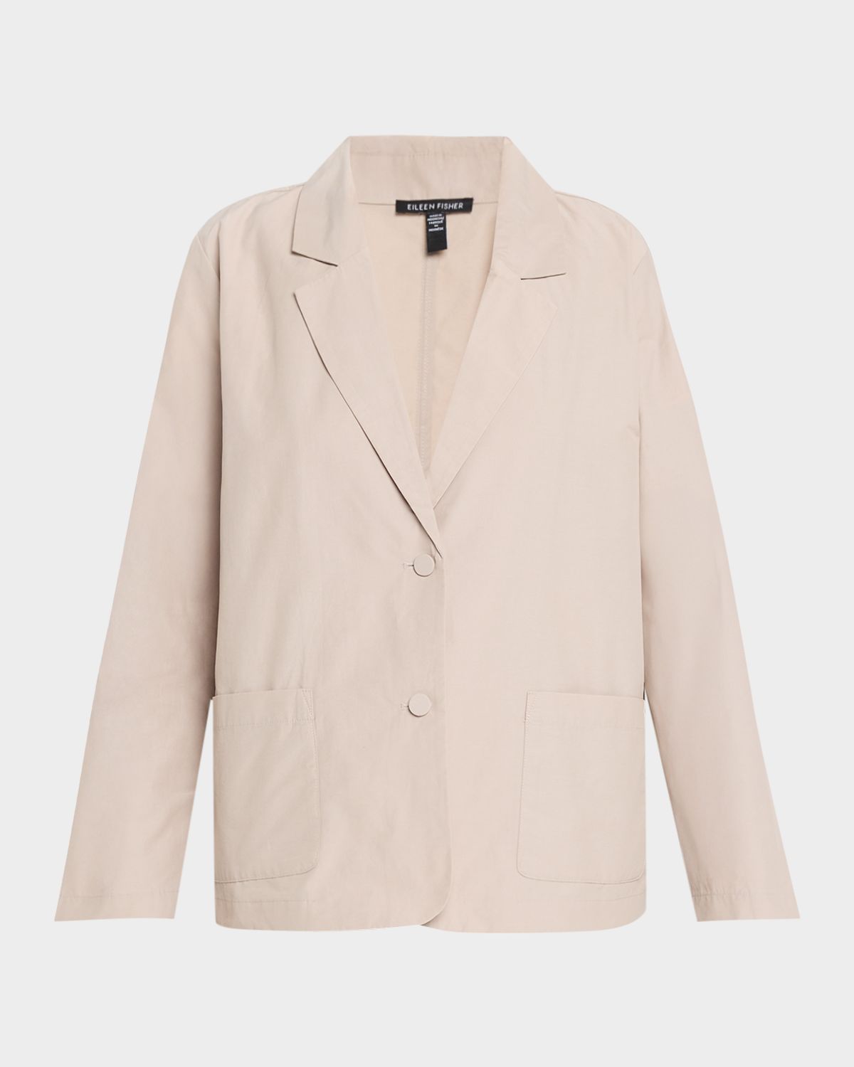 Eileen Fisher Single-Breasted Cotton Nylon Blazer