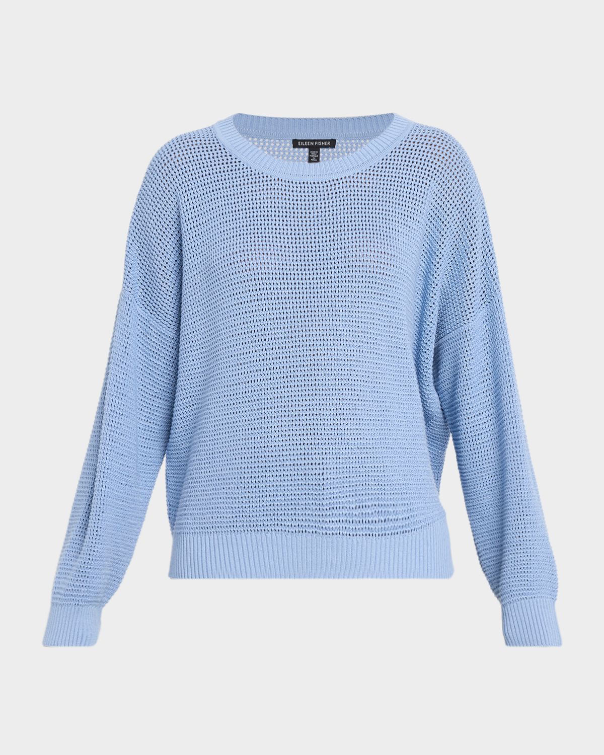Eileen Fisher Crew-Neck Knit Mesh Sweater