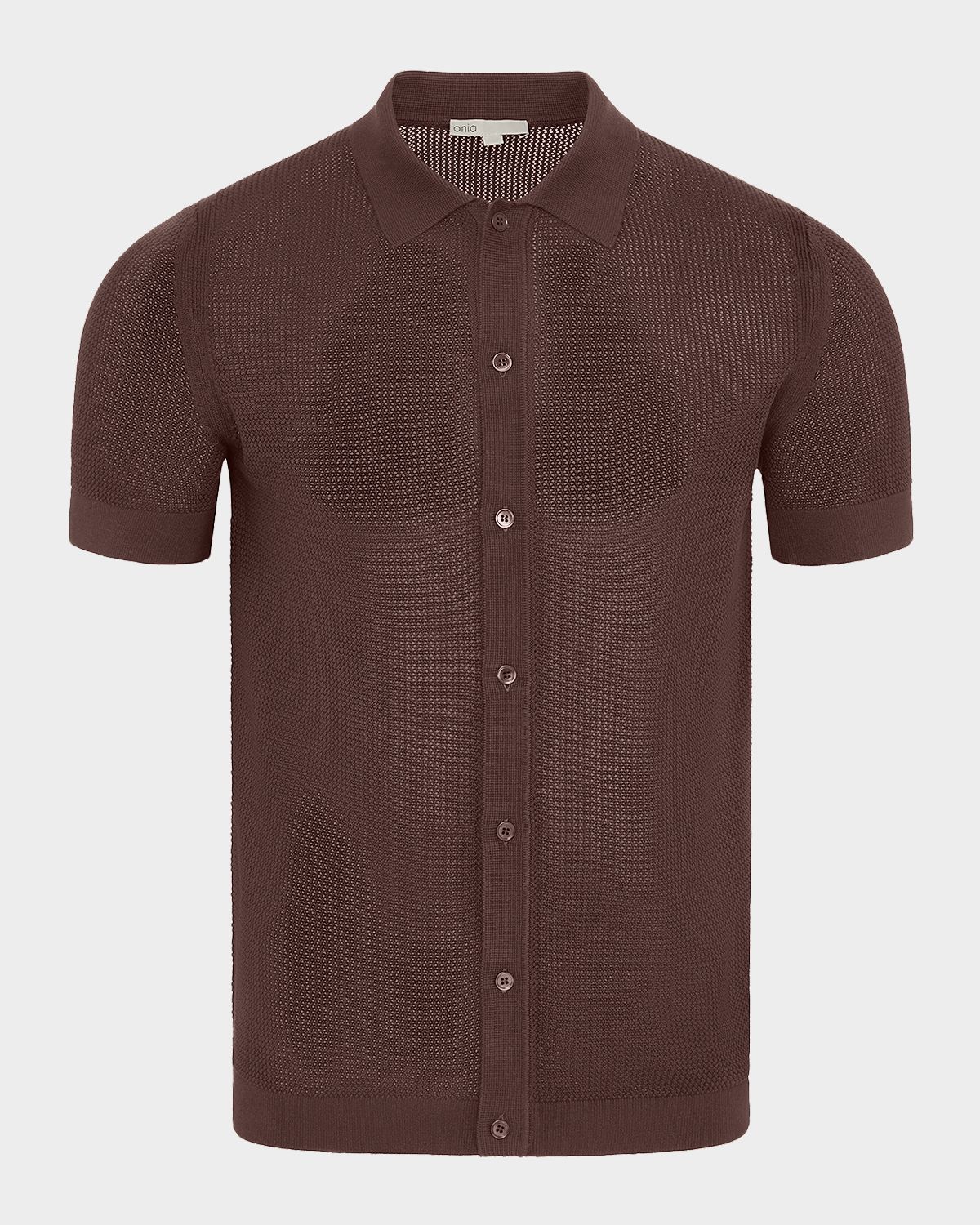 Onia Men 's Cotton Crochet Knit Short-Sleeve Shirt