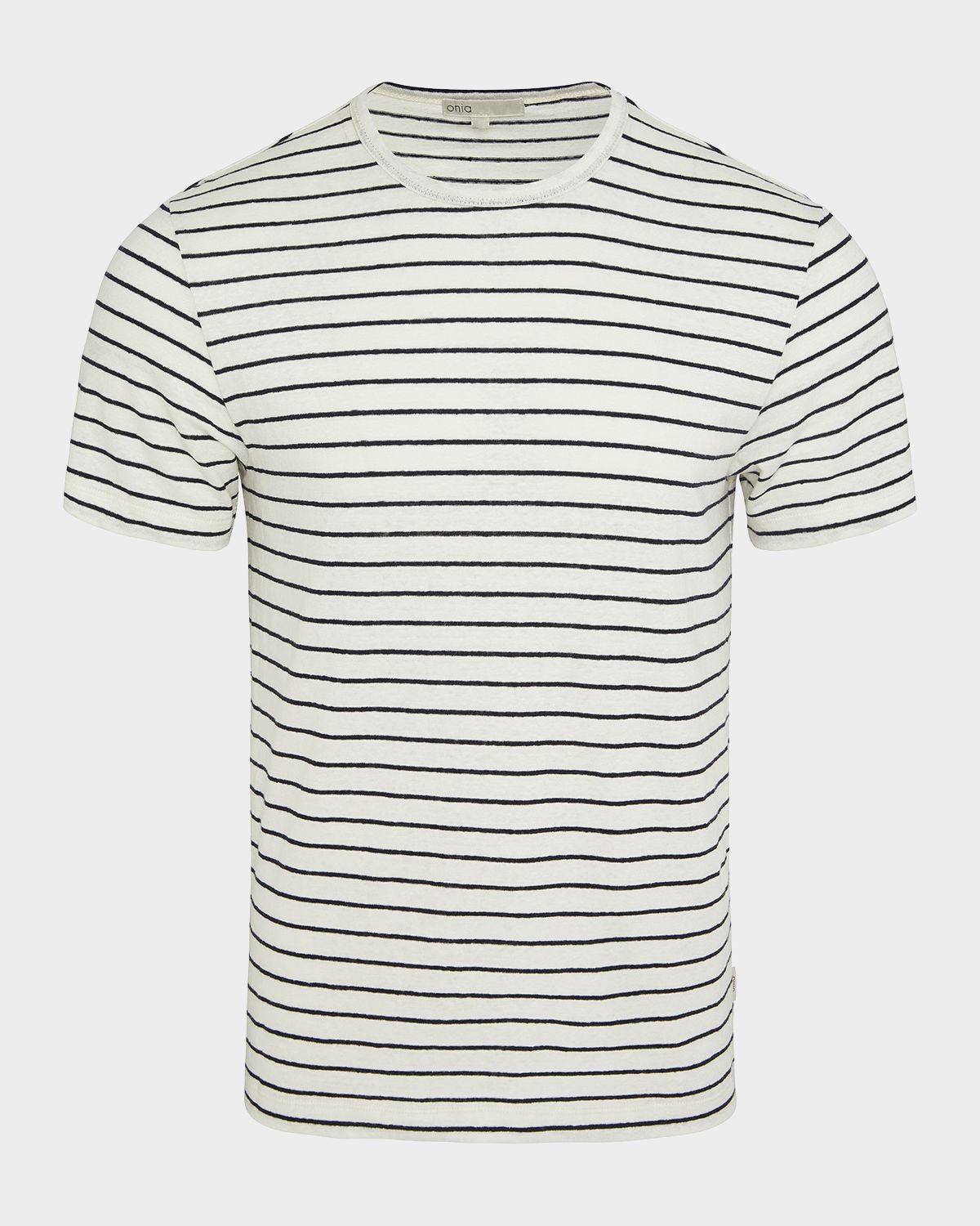 Onia Men 's Striped Stretch Linen T-Shirt
