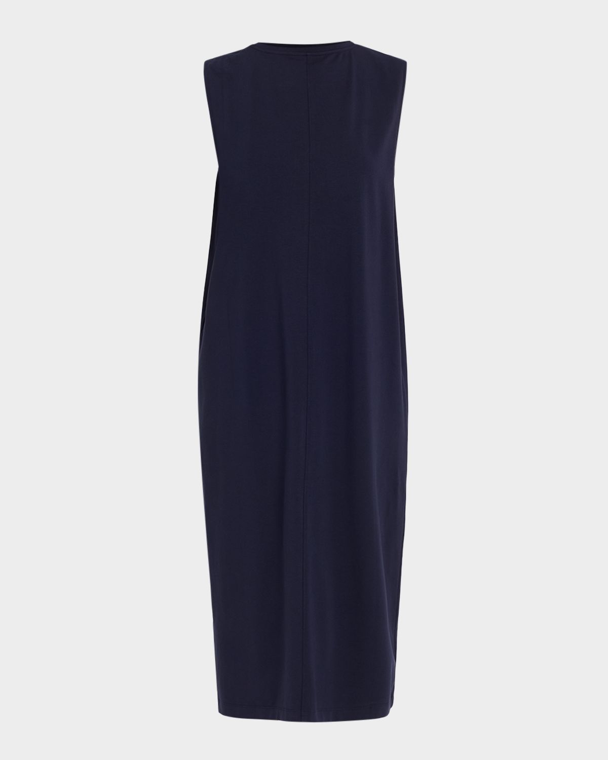 Eileen Fisher Sleeveless High-Neck Jersey Midi Shift Dress