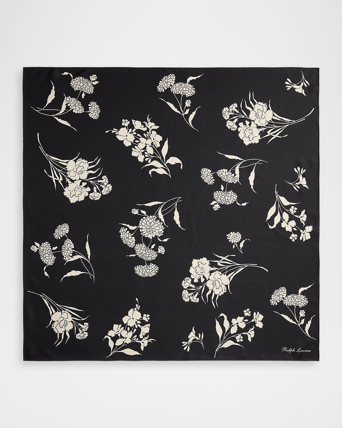 Ralph Lauren Collection Wild Rose Floral Silk Scarf