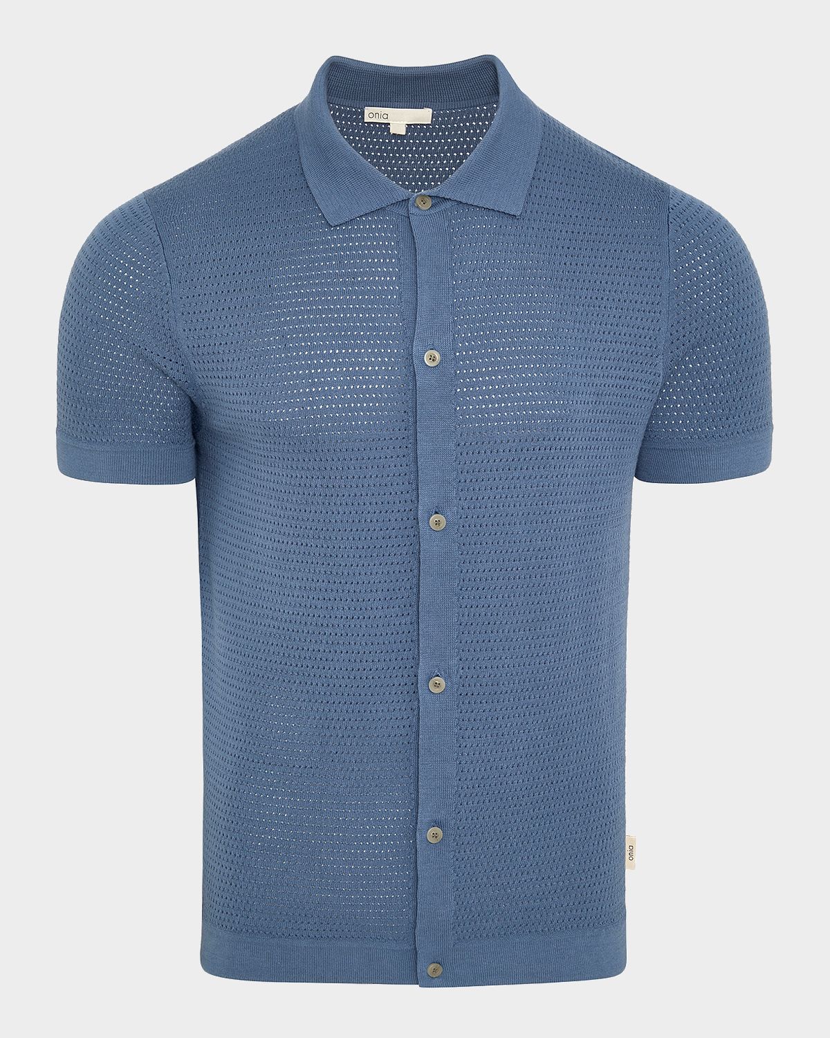 Onia Men 's Cotton Drop-Needle Knit Short-Sleeve Shirt