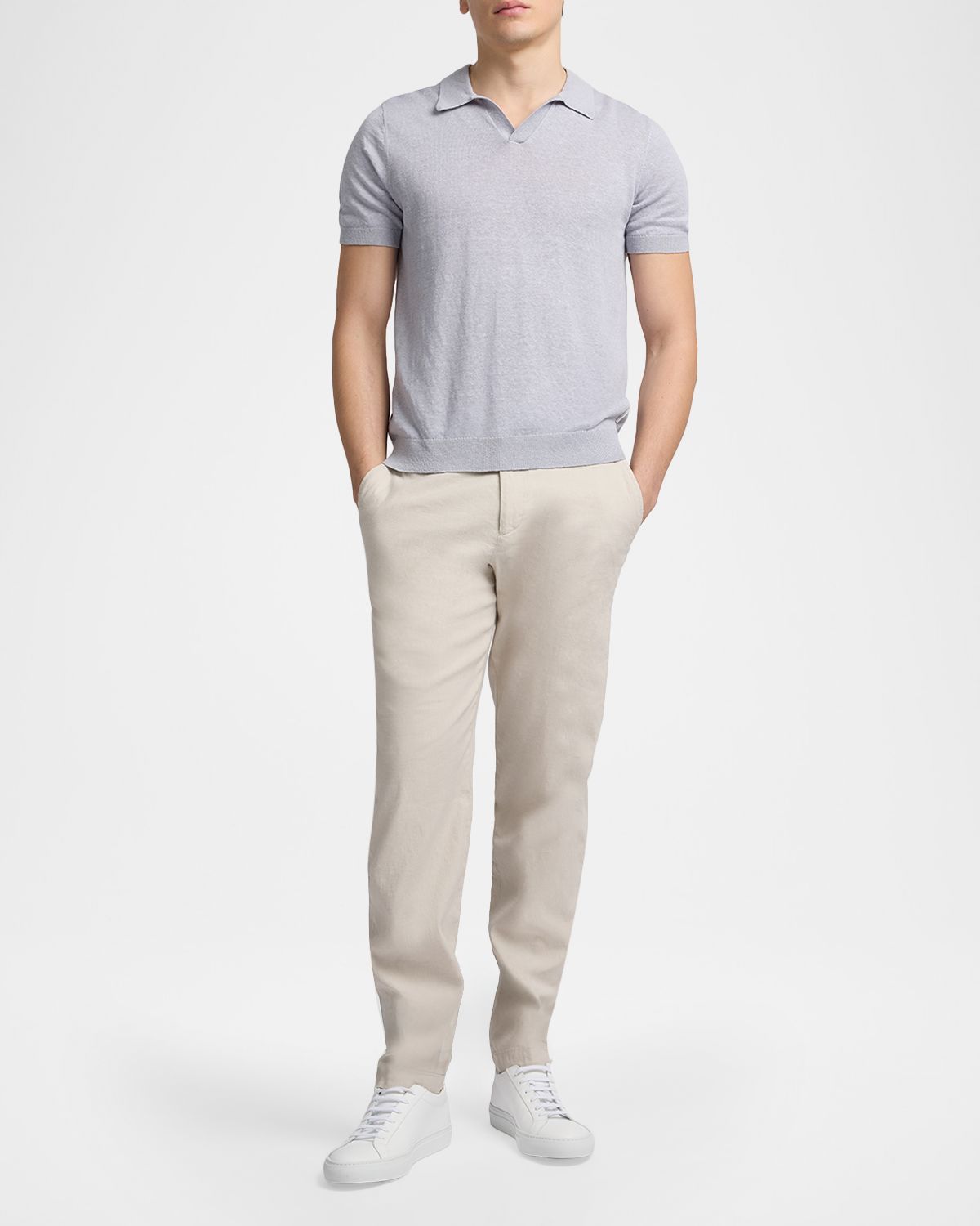 Onia Men 's Stretch Linen Flat-Front Trousers