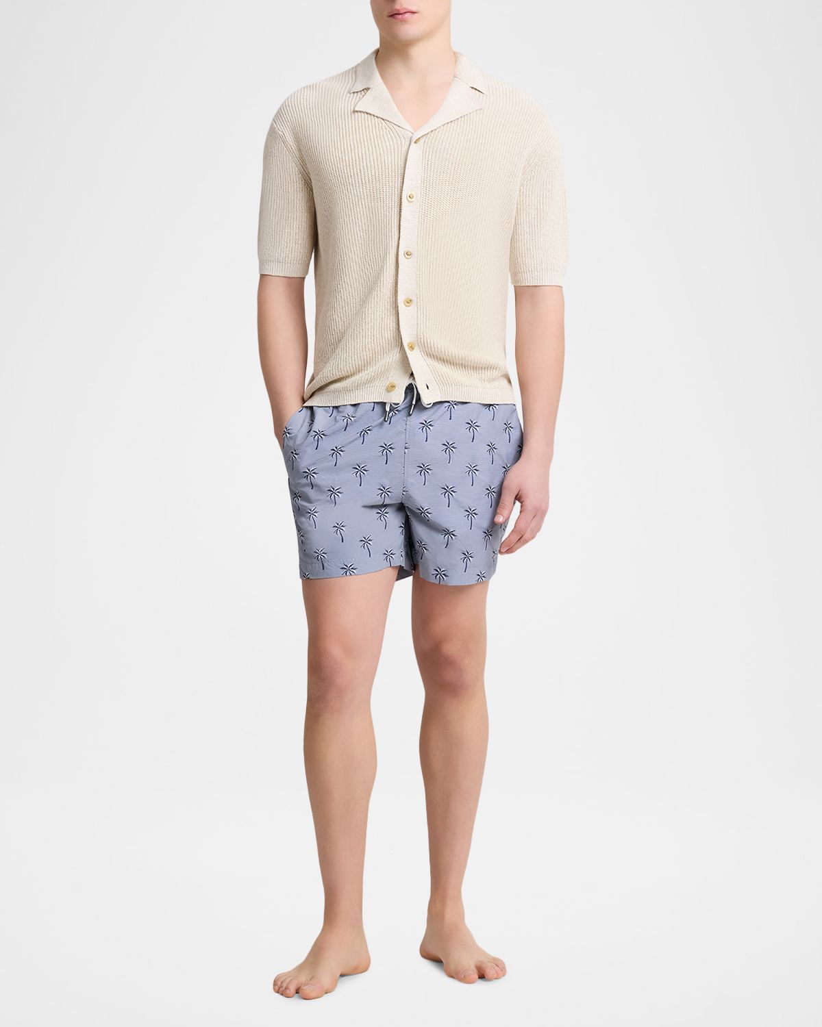 Onia Men 's Charles 5" Inseam Quick-Dry Palms Swim Trunks