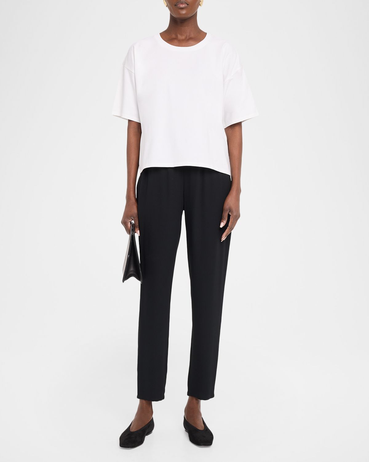 Eileen Fisher Crew-Neck Drop Shoulder T-Shirt
