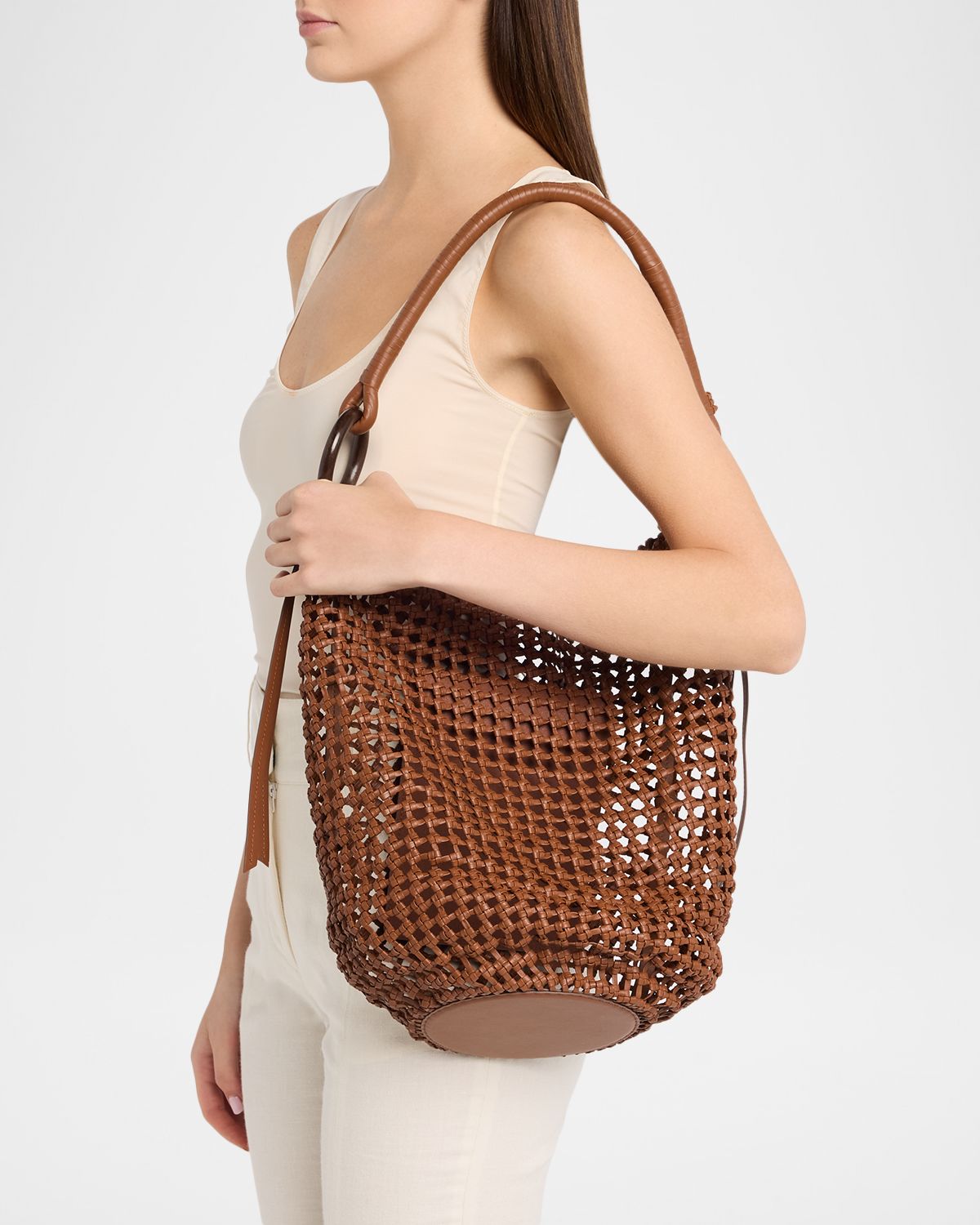 STAUD Del Mar Woven Leather Bucket Bag | Thumbnail 6 STAUD Del Mar Woven Leather Bucket Bag | Thumbnail 6