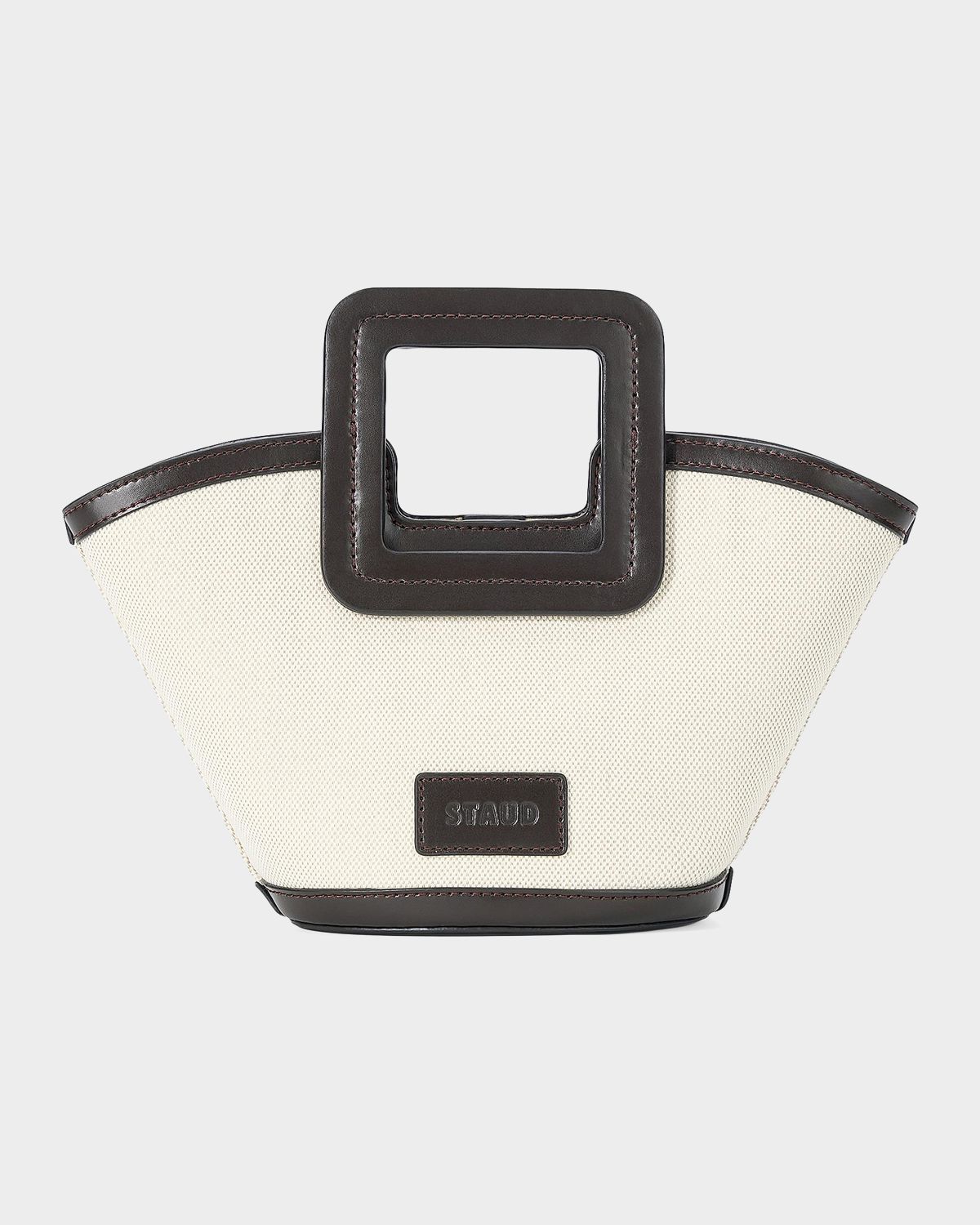 STAUD Shirley Mini Cotton & Leather Bucket Bag