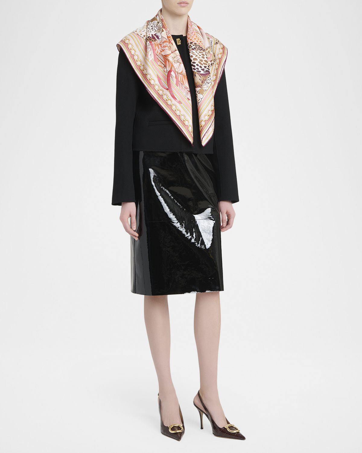Ferragamo Poised Leopards Print Silk Scarf | Thumbnail 4 Ferragamo Poised Leopards Print Silk Scarf | Thumbnail 4
