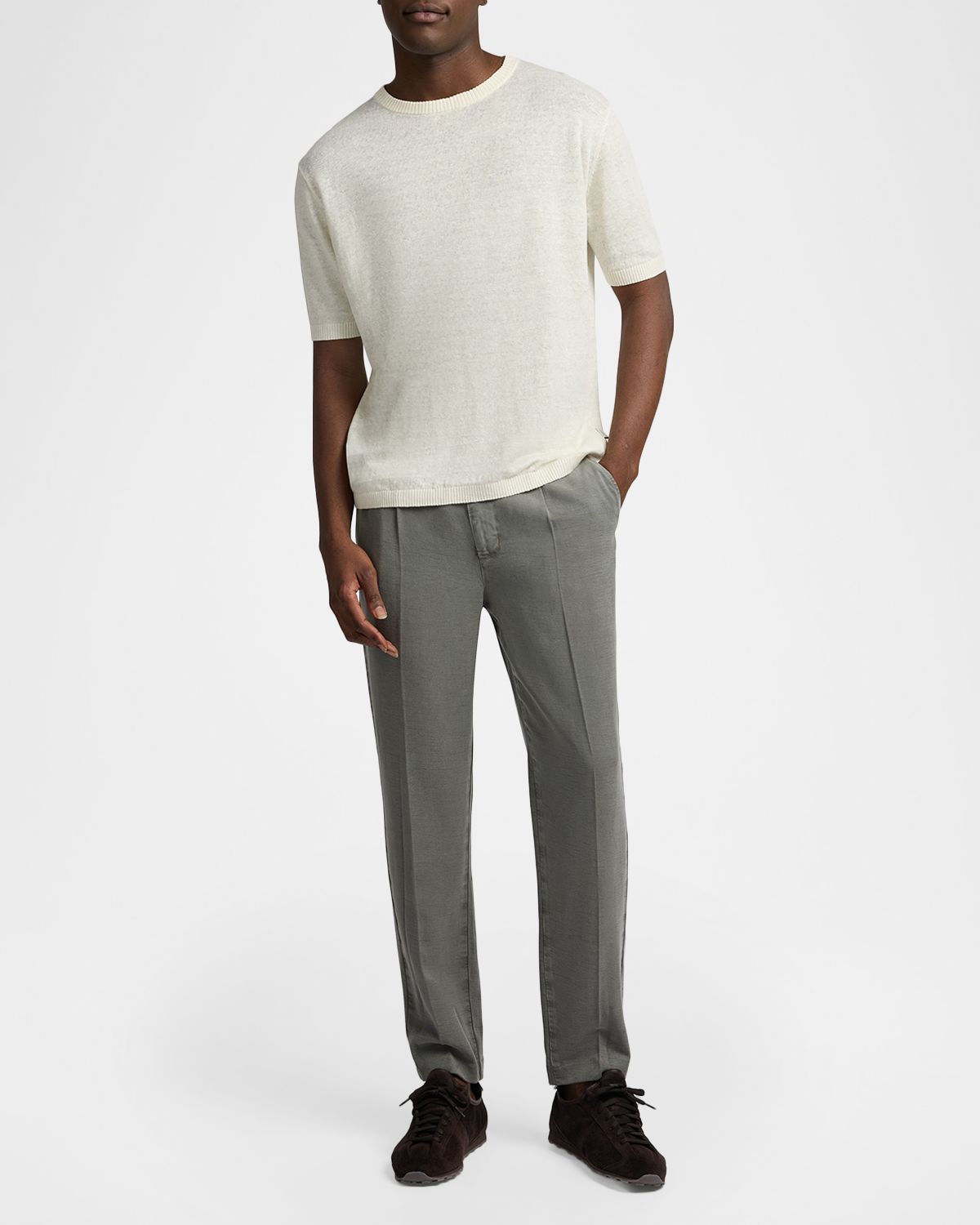 Onia Men 's Linen Jersey Knit Short-Sleeve Shirt