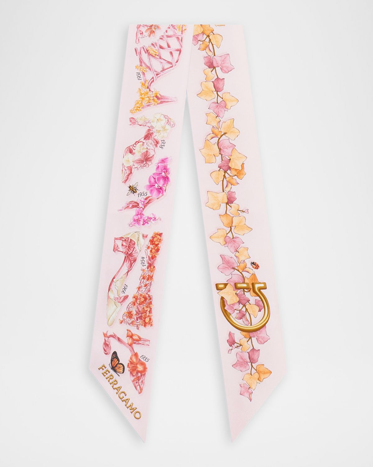 Ferragamo Eden Shoes Print Silk Mini Bandeau Scarf | Thumbnail 4