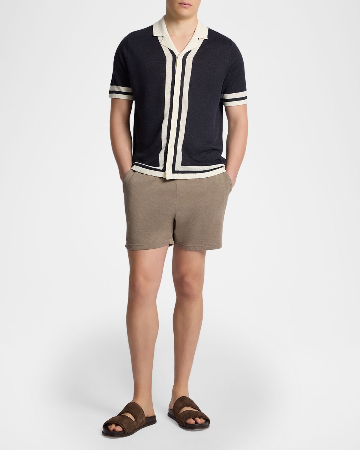 Onia Men 's Linen Knit Short-Sleeve Camp Shirt