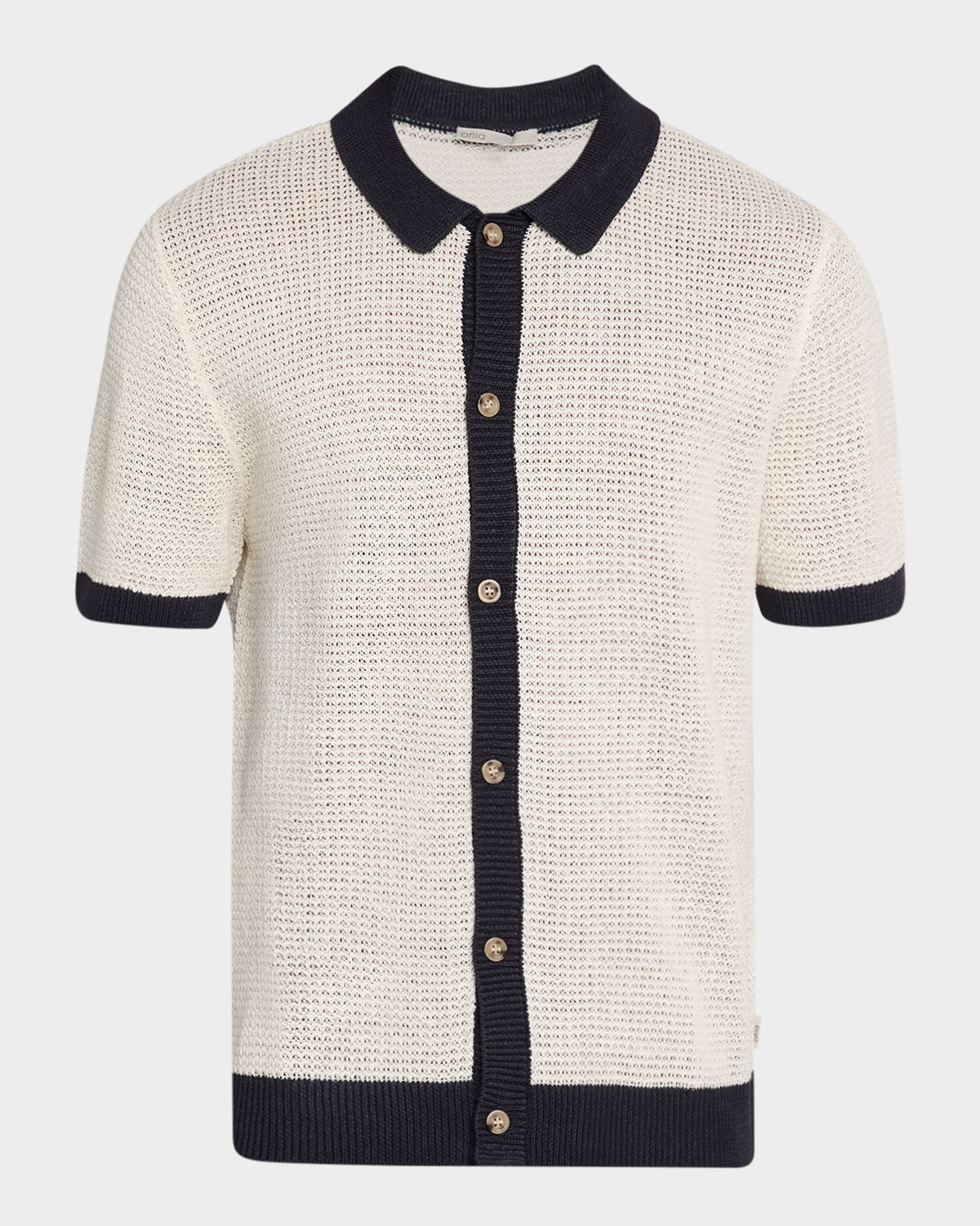 Onia Men 's Linen Short-Sleeve Cardigan Sweater