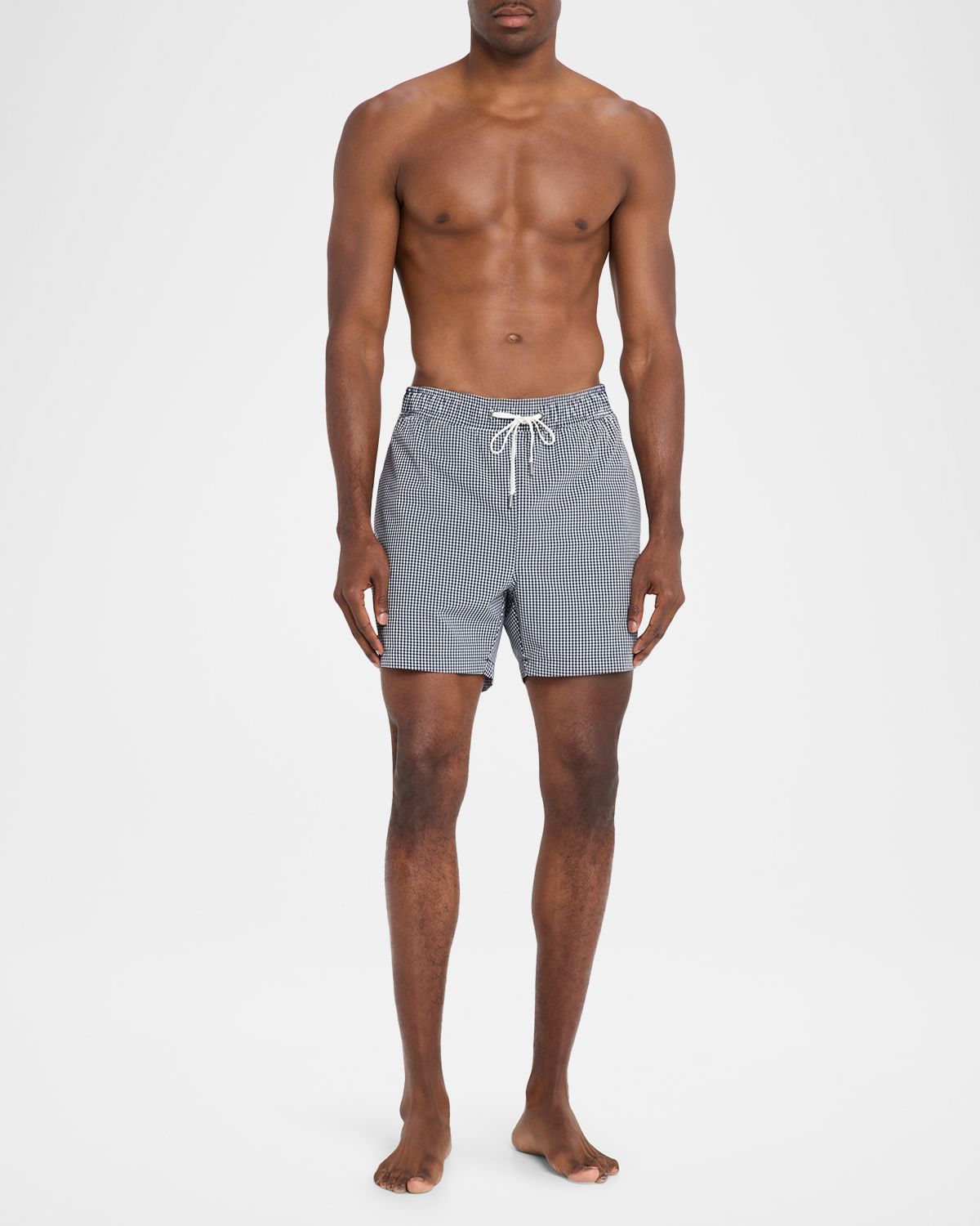Onia Men 's Charles 5" Inseam Quick-Dry Check Swim Trunks