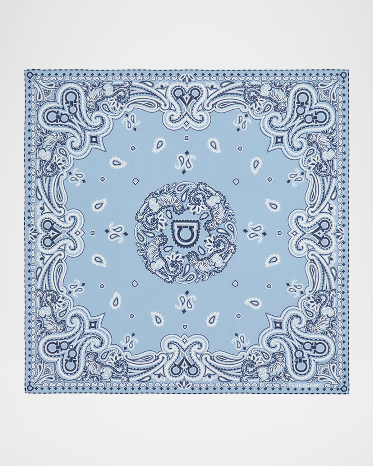 Ferragamo Arabesque-Print Bandana | Thumbnail 4 Ferragamo Arabesque-Print Bandana | Thumbnail 4
