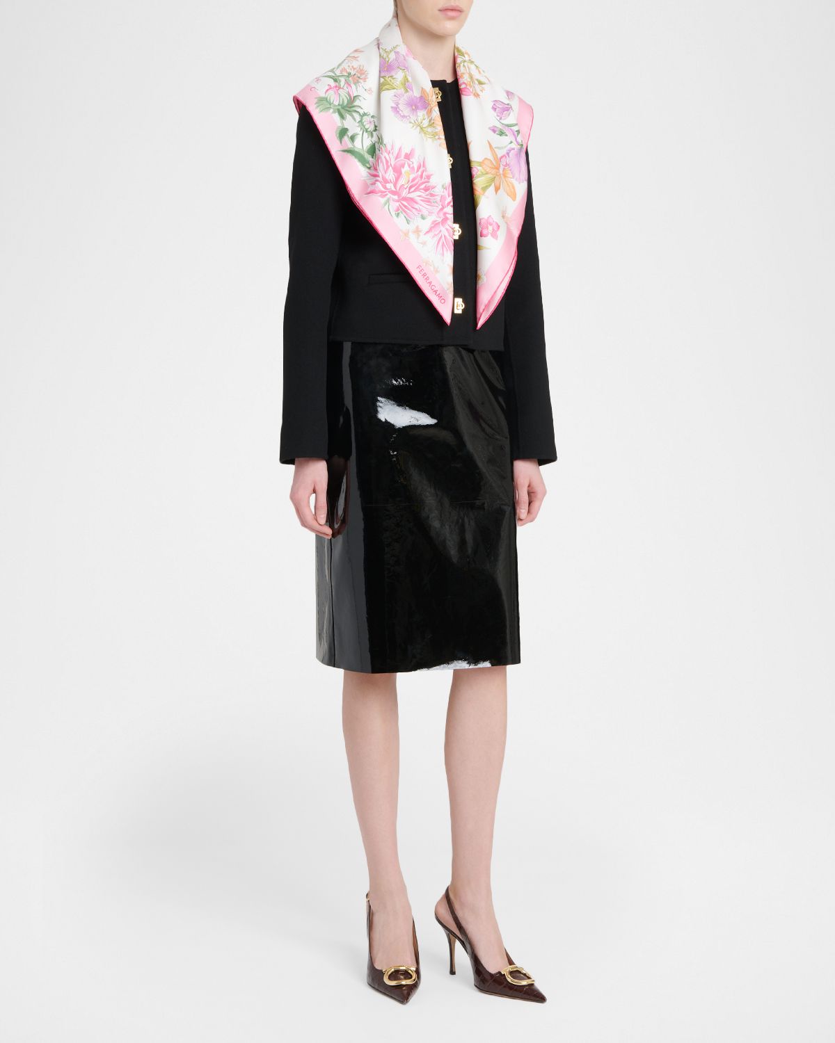 Ferragamo Spring-Print Silk Scarf | Thumbnail 4 Ferragamo Spring-Print Silk Scarf | Thumbnail 4