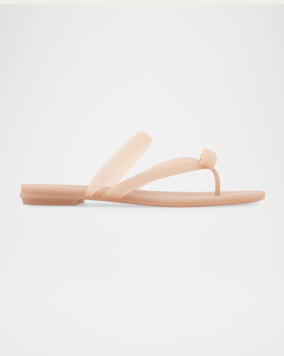 Ferragamo Jealsa Rubber Flat Thong Sandals