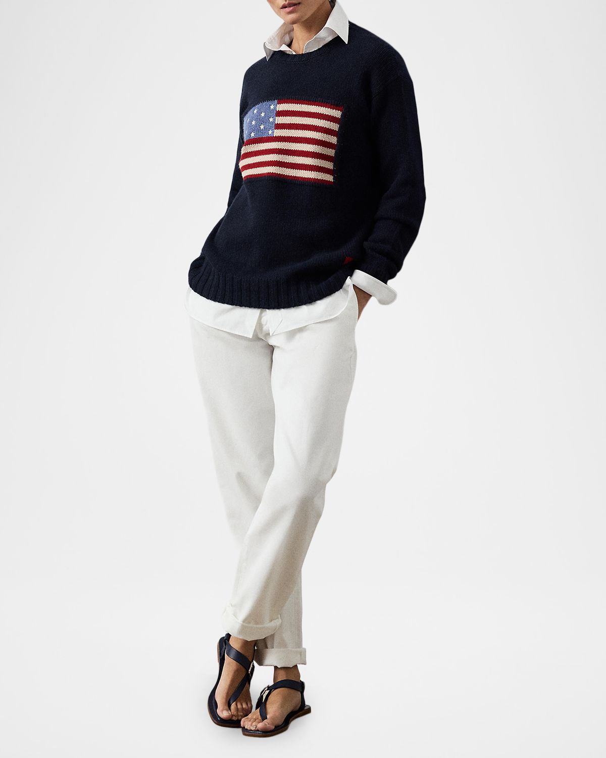 Ralph Lauren Collection Flag Cashmere Crewneck Sweater | Thumbnail 5 Ralph Lauren Collection Flag Cashmere Crewneck Sweater | Thumbnail 5