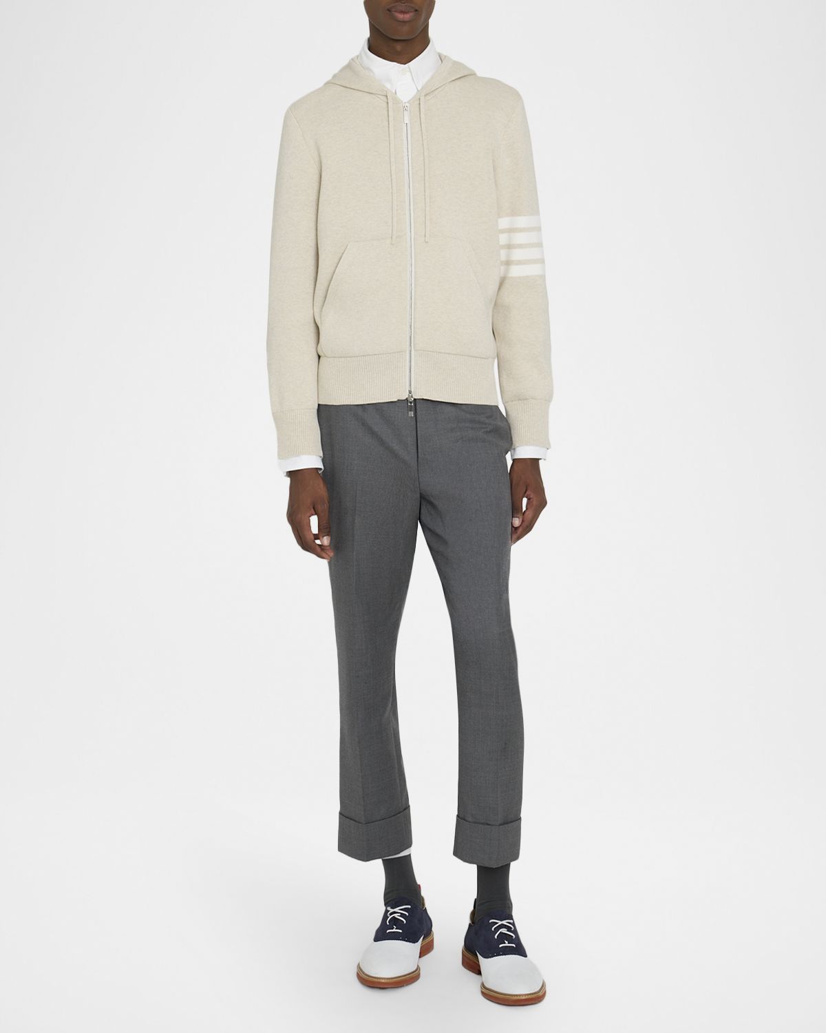 Thom Browne Men 's Cotton 4-Bar Full-Zip Hoodie