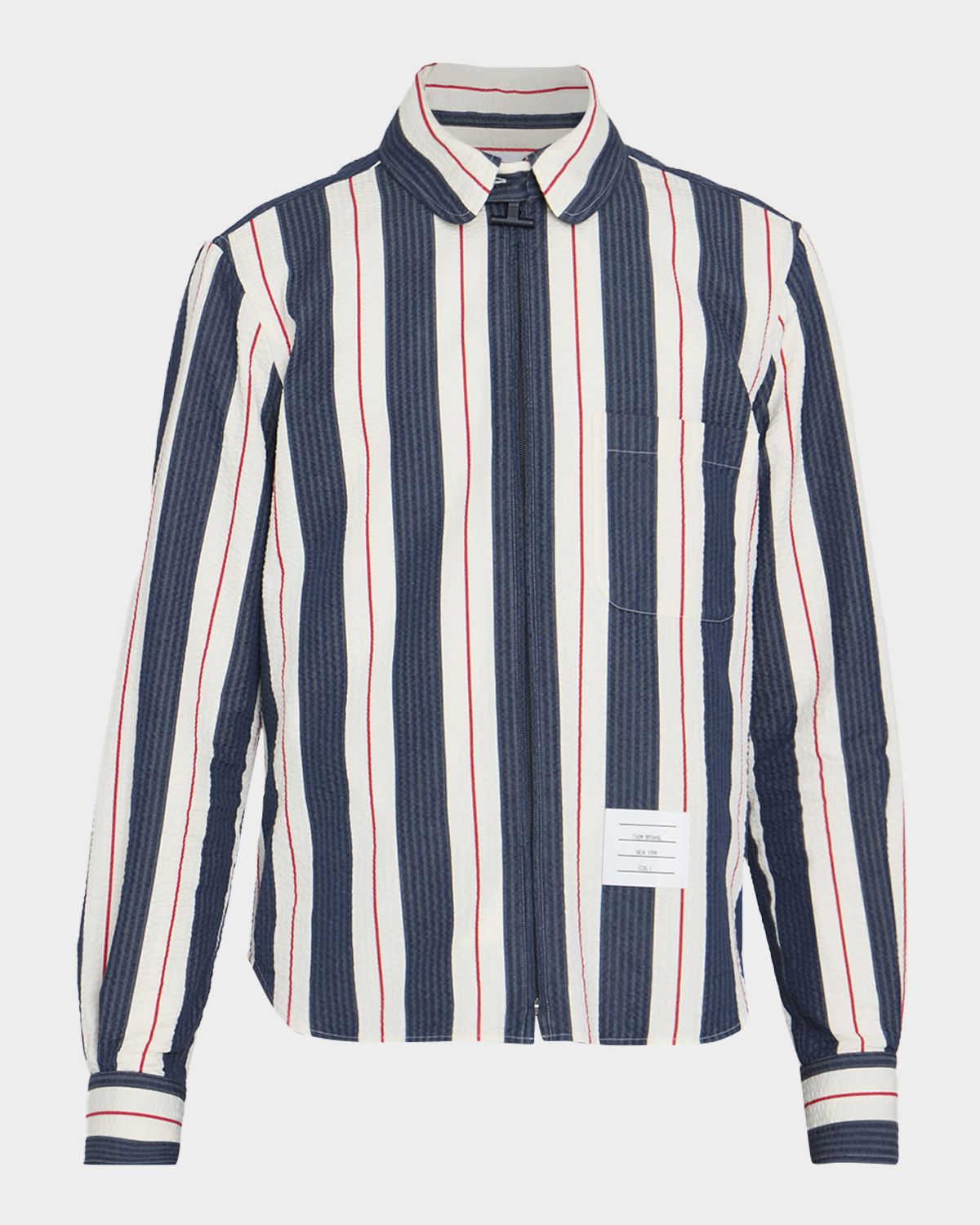 Thom Browne Men 's Cotton Stripe Full-Zip Shirt