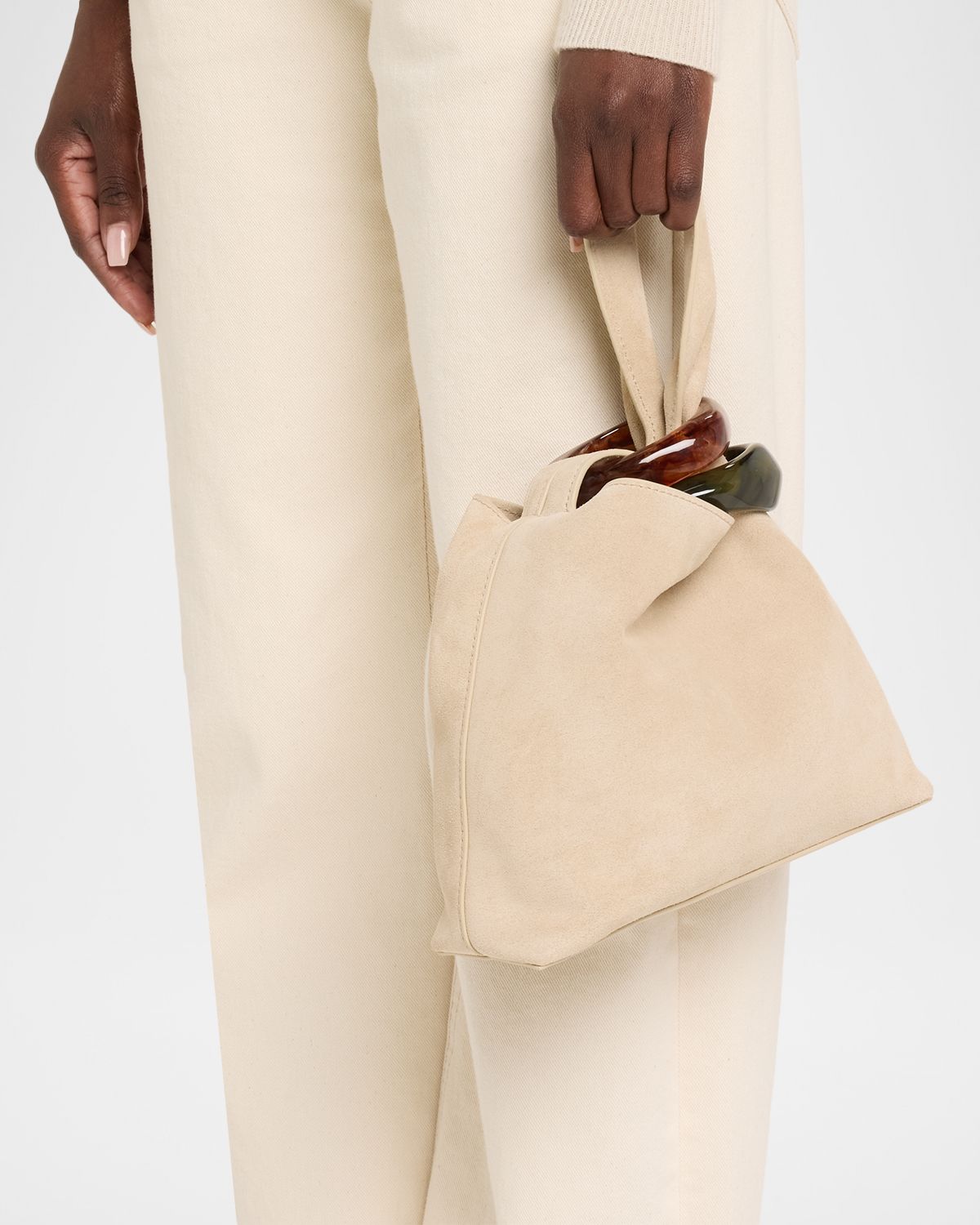 Veronica Beard Swing Stone Loop Suede Bag