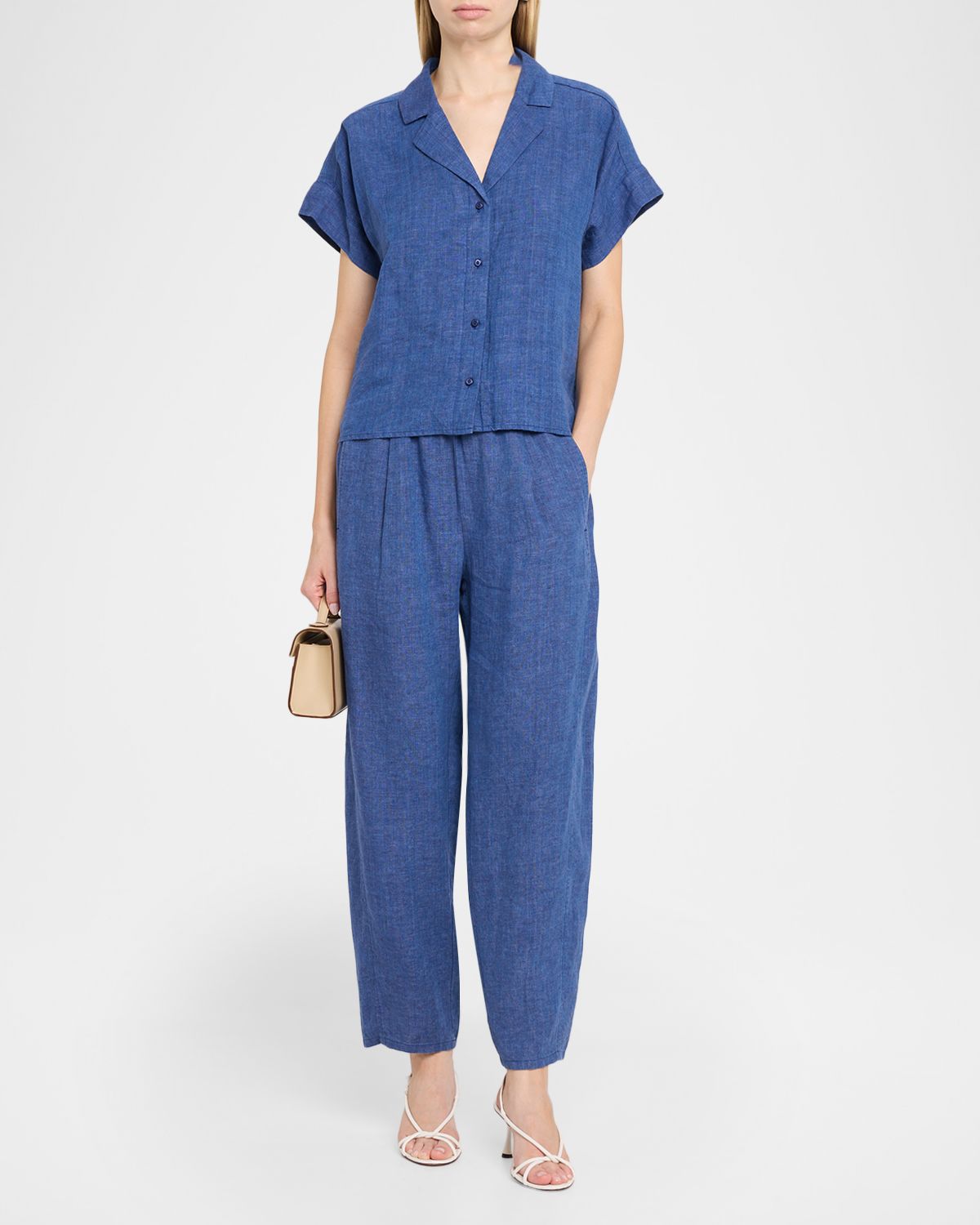 Eileen Fisher Boxy Delave-Dyed Organic Linen Shirt | Thumbnail 2 Eileen Fisher Boxy Delave-Dyed Organic Linen Shirt | Thumbnail 2