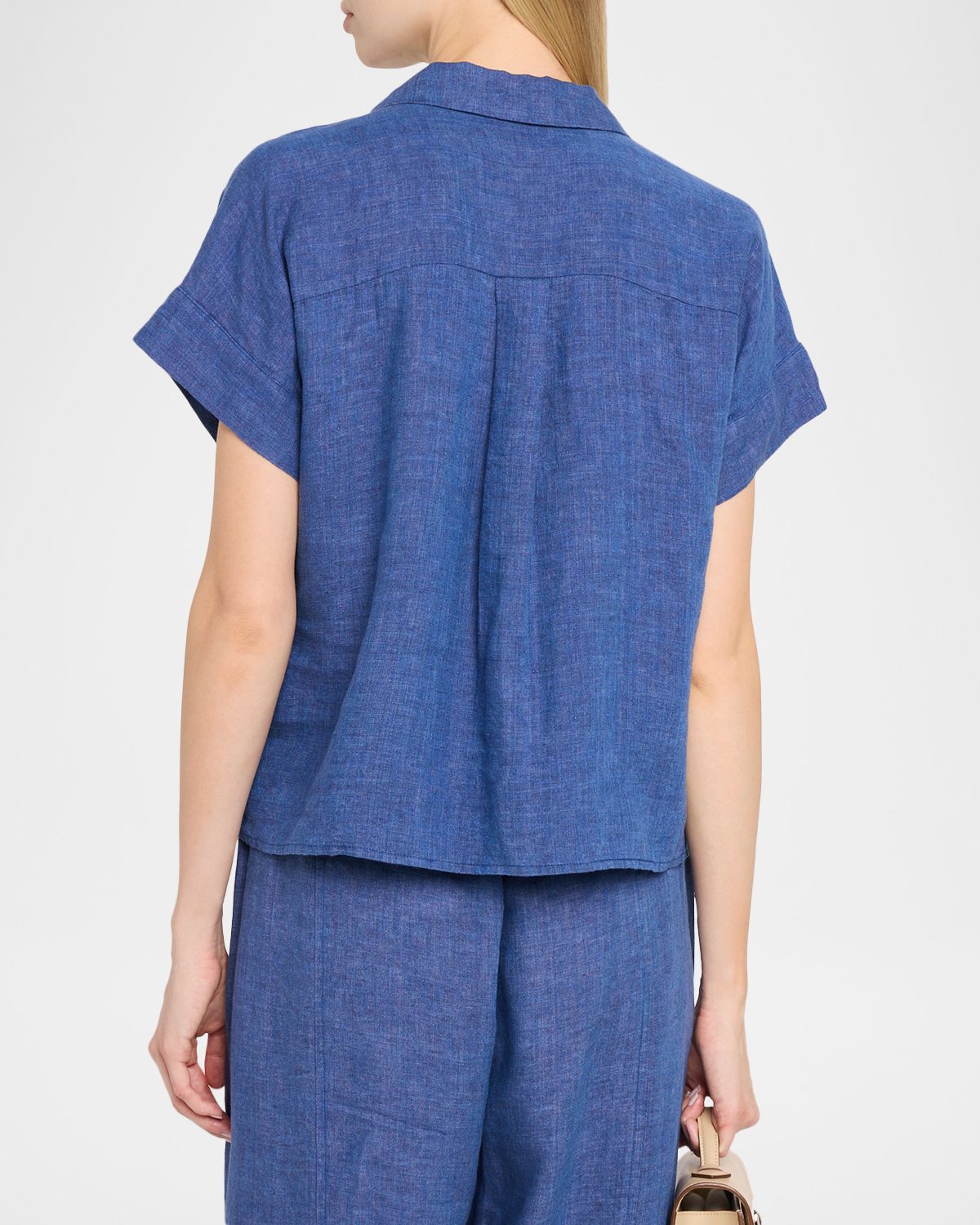 Eileen Fisher Boxy Delave-Dyed Organic Linen Shirt | Thumbnail 3 Eileen Fisher Boxy Delave-Dyed Organic Linen Shirt | Thumbnail 3