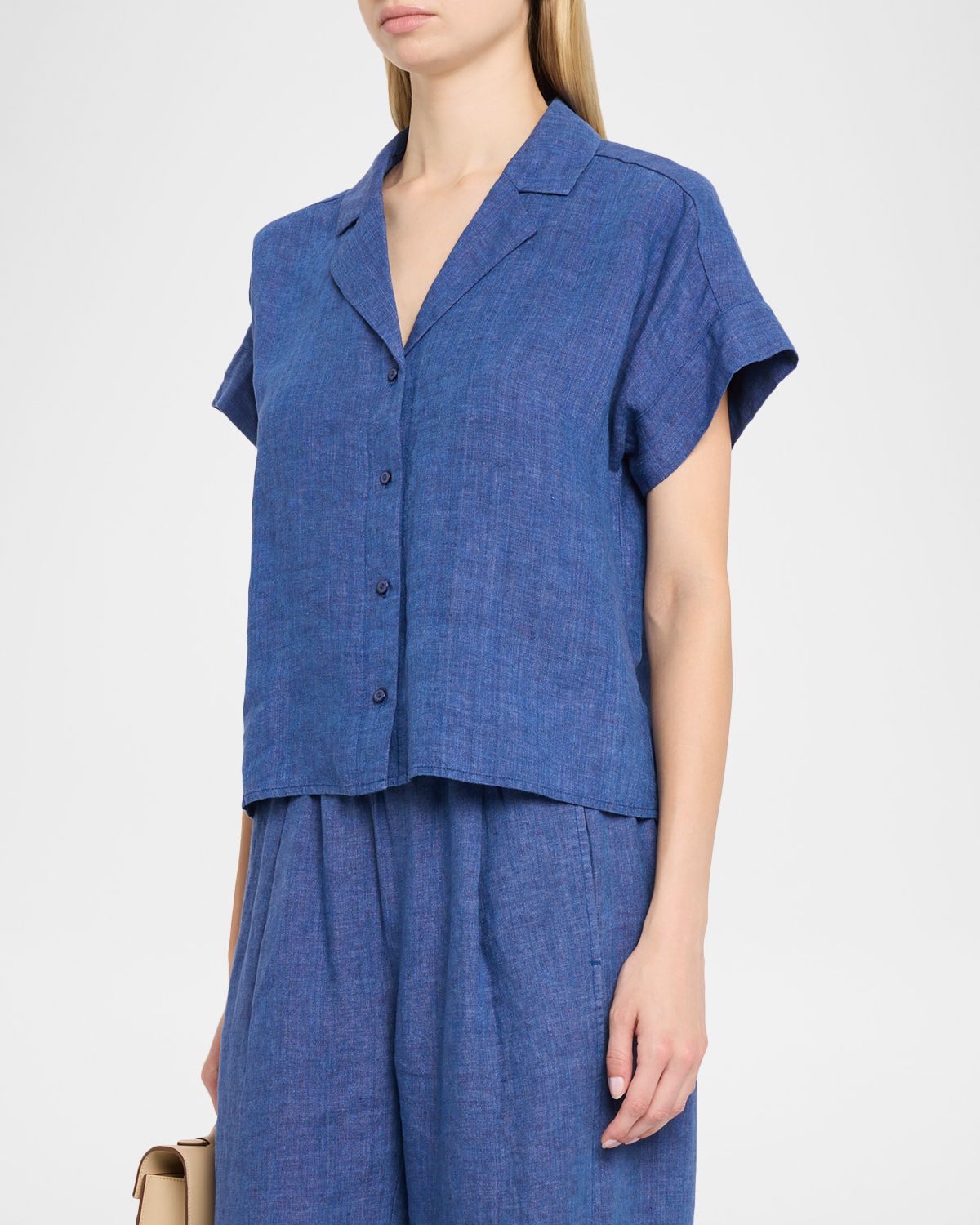 Eileen Fisher Boxy Delave-Dyed Organic Linen Shirt | Thumbnail 4 Eileen Fisher Boxy Delave-Dyed Organic Linen Shirt | Thumbnail 4