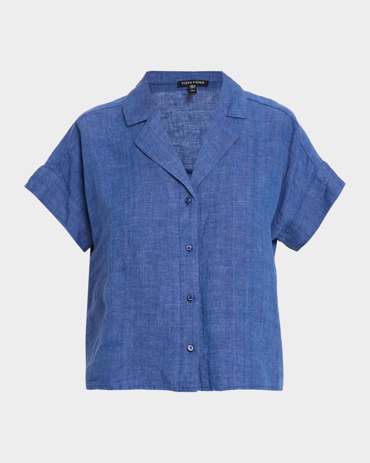 Eileen Fisher Boxy Delave-Dyed Organic Linen Shirt