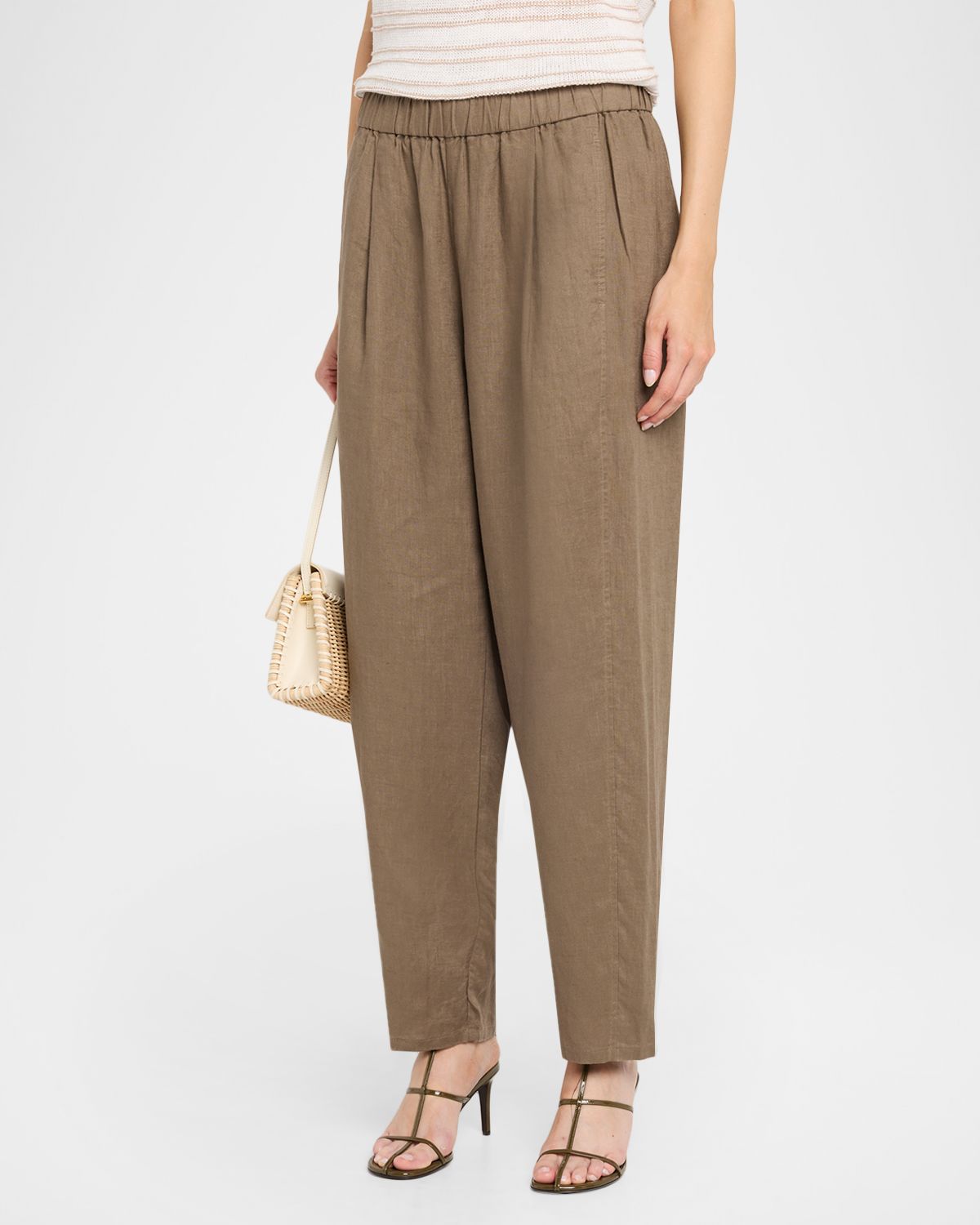 Eileen Fisher Cropped Organic Linen Lantern Pants | Thumbnail 4