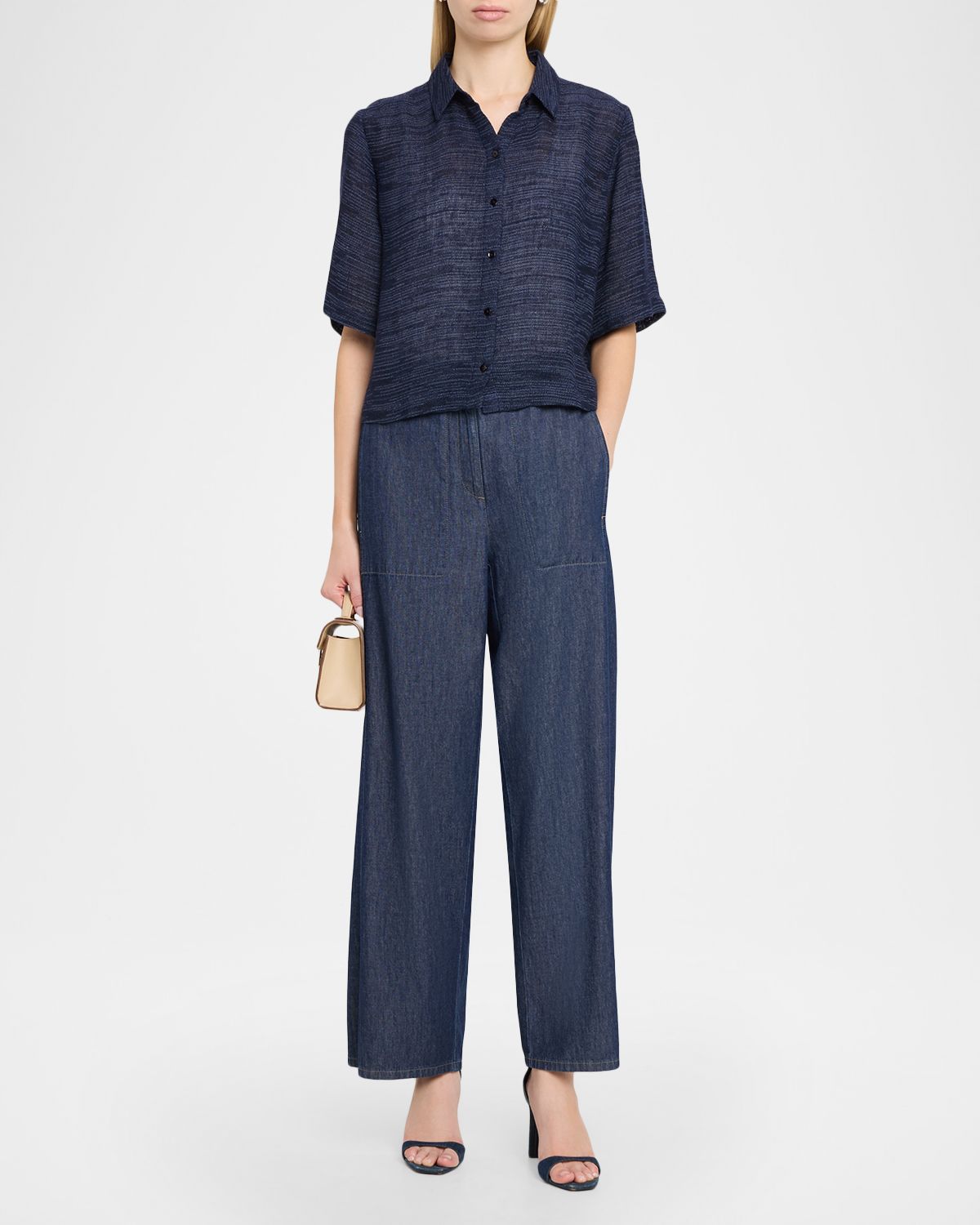 Eileen Fisher Wide-Leg Organic Cotton Denim Pants | Thumbnail 2 Eileen Fisher Wide-Leg Organic Cotton Denim Pants | Thumbnail 2