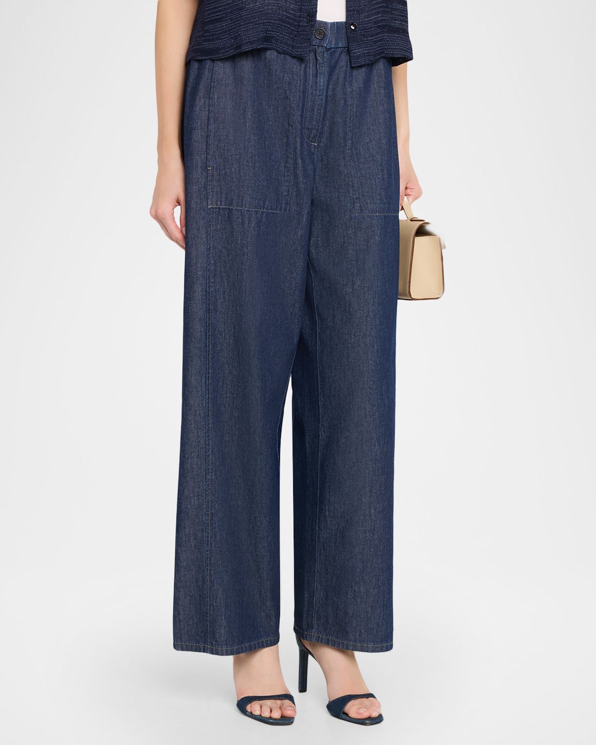 Eileen Fisher Wide-Leg Organic Cotton Denim Pants | Thumbnail 4 Eileen Fisher Wide-Leg Organic Cotton Denim Pants | Thumbnail 4