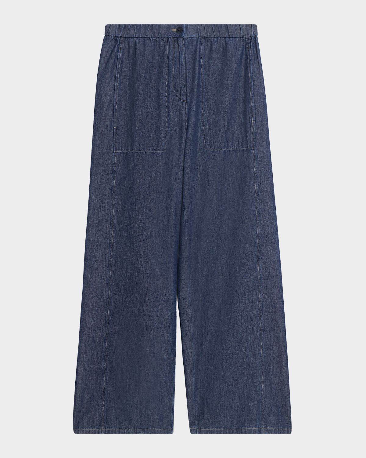 Eileen Fisher Wide-Leg Organic Cotton Denim Pants