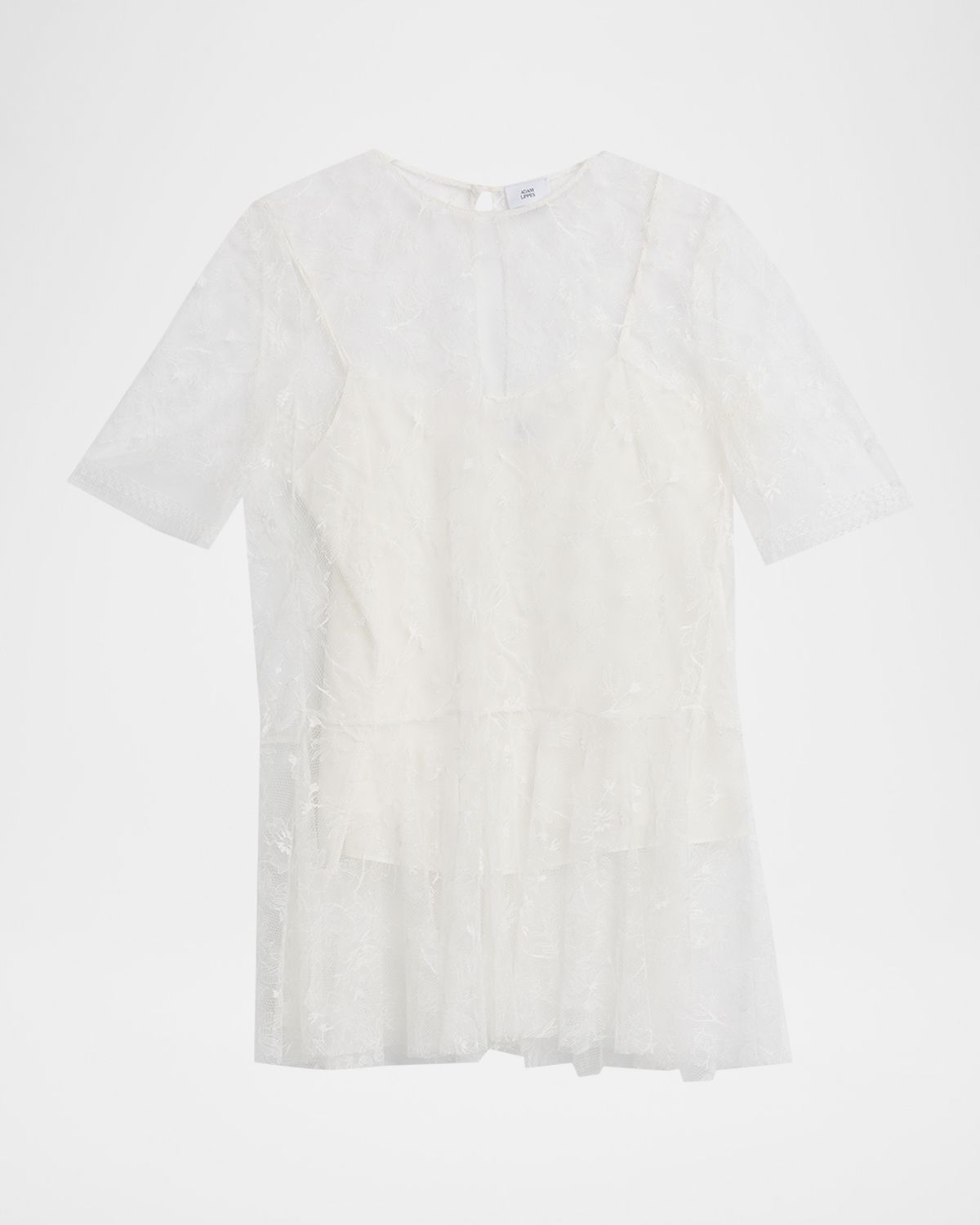 Adam Lippes Dido Floral Lace Tulle Top