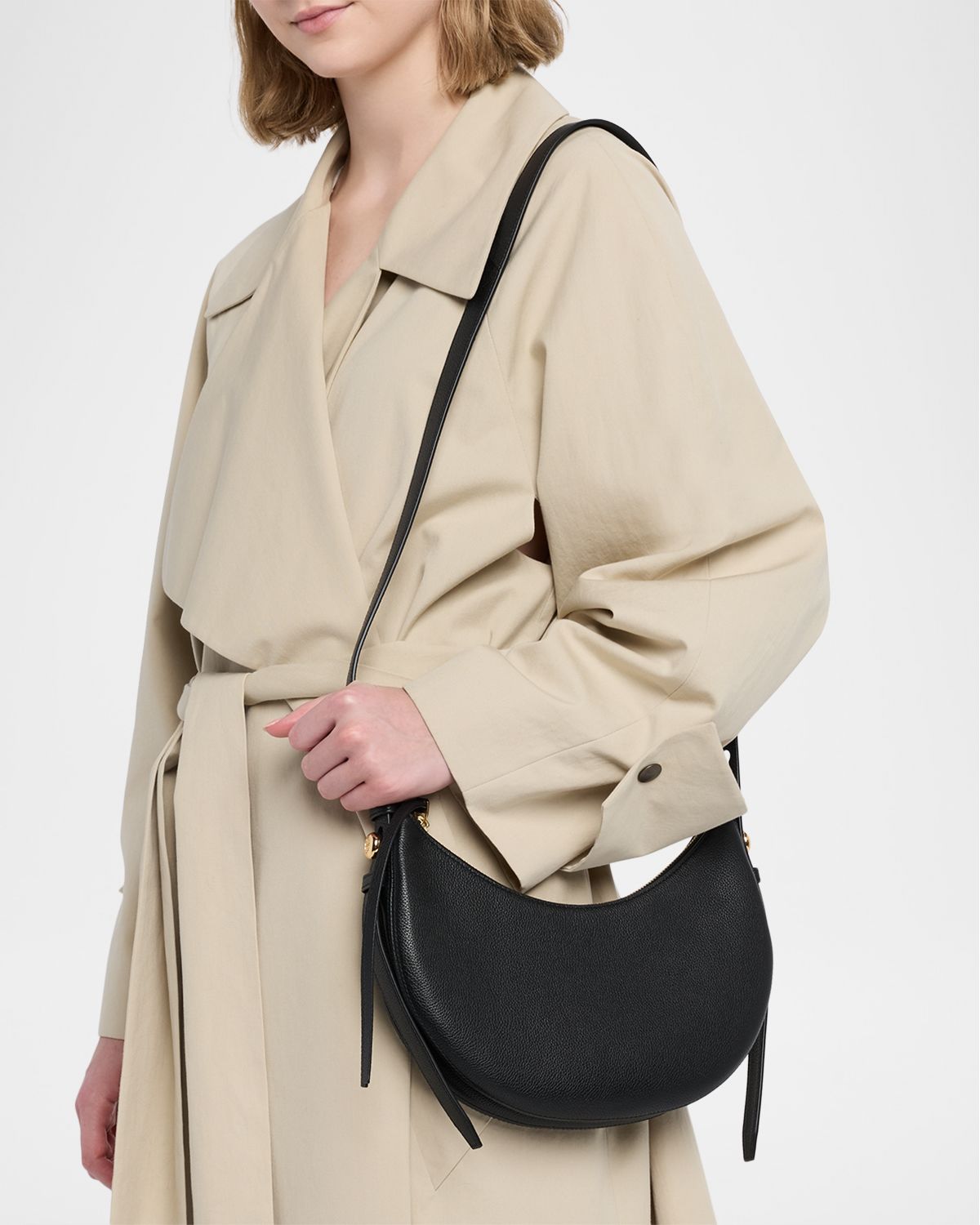 Tory Burch Romy Crescent Leather Shoulder Bag