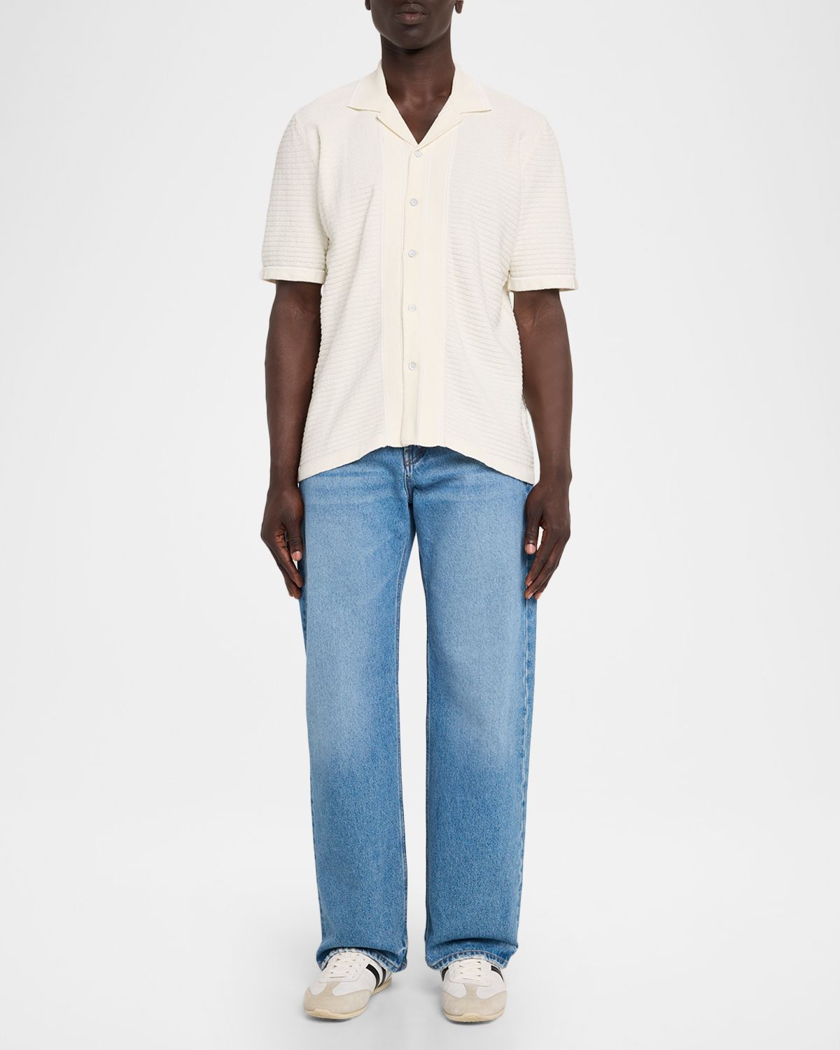Rag & Bone Men 's Zuma Ottoman Stitch Short-Sleeve Shirt