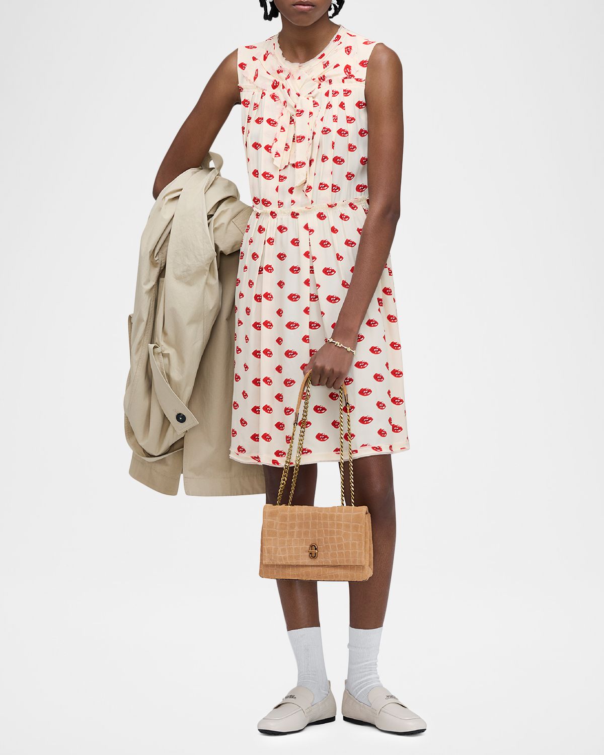 Marc Jacobs Lips Pleated Midi Dress