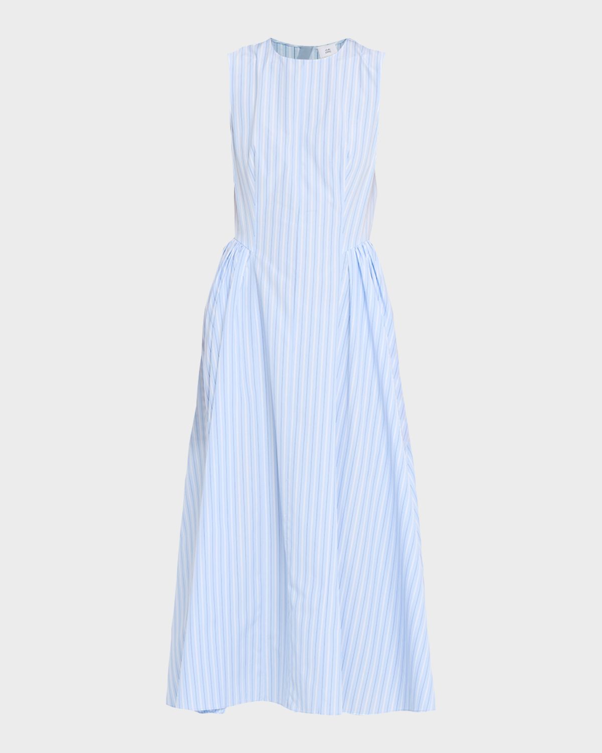 Adam Lippes Aliena Striped Cotton Sleeveless Midi Dress