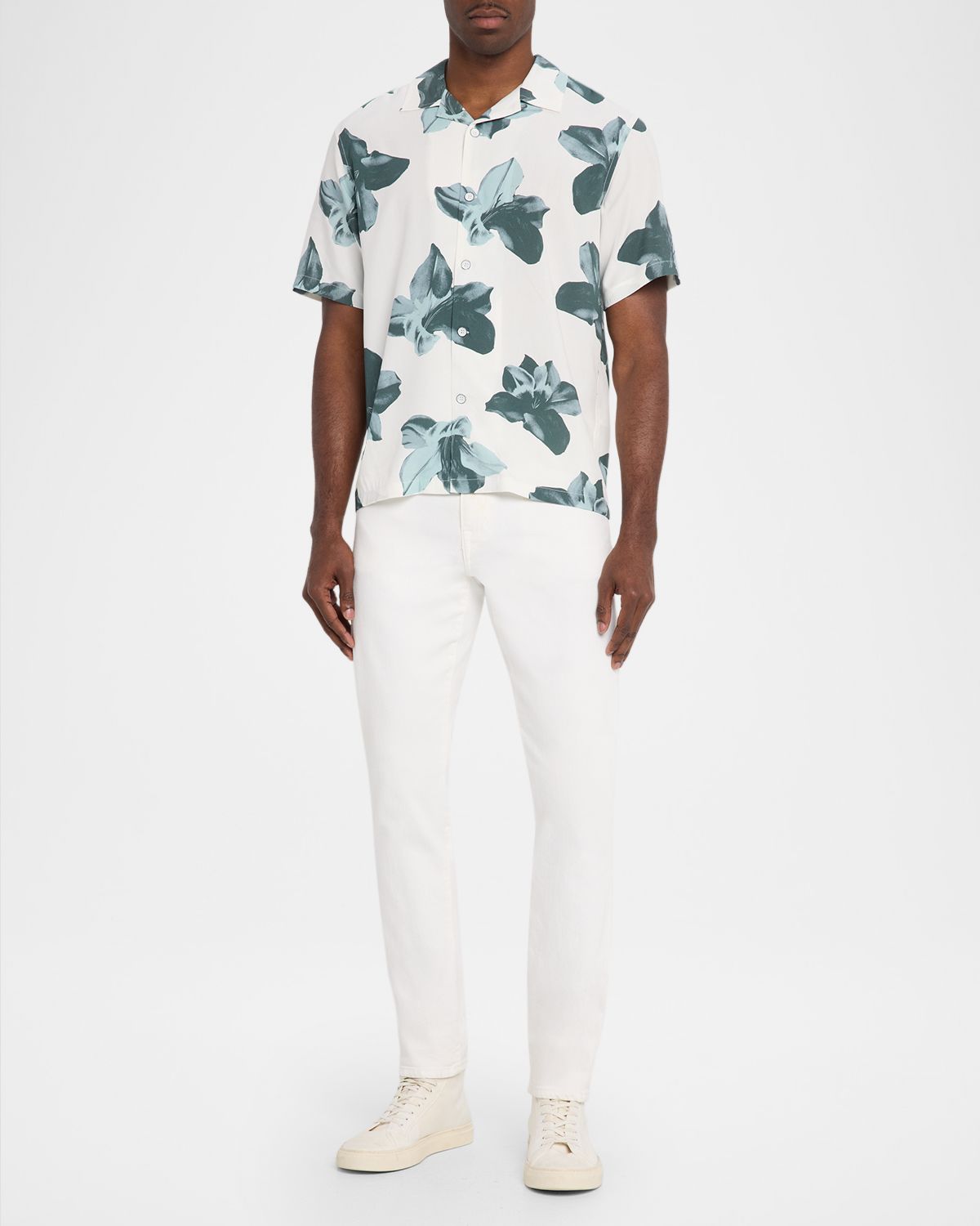 Rag & Bone Men 's Avery Floral Viscose Short-Sleeve Shirt