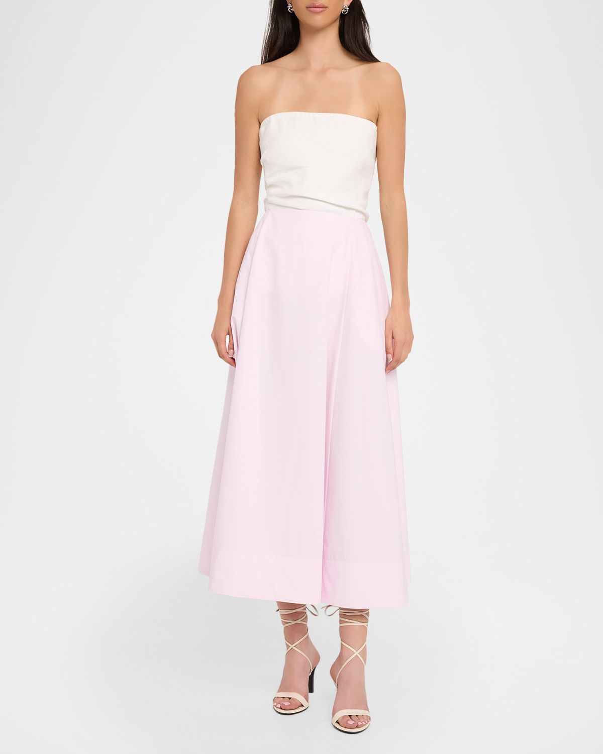 Adam Lippes Rene Cotton Poplin A-Line Midi Skirt