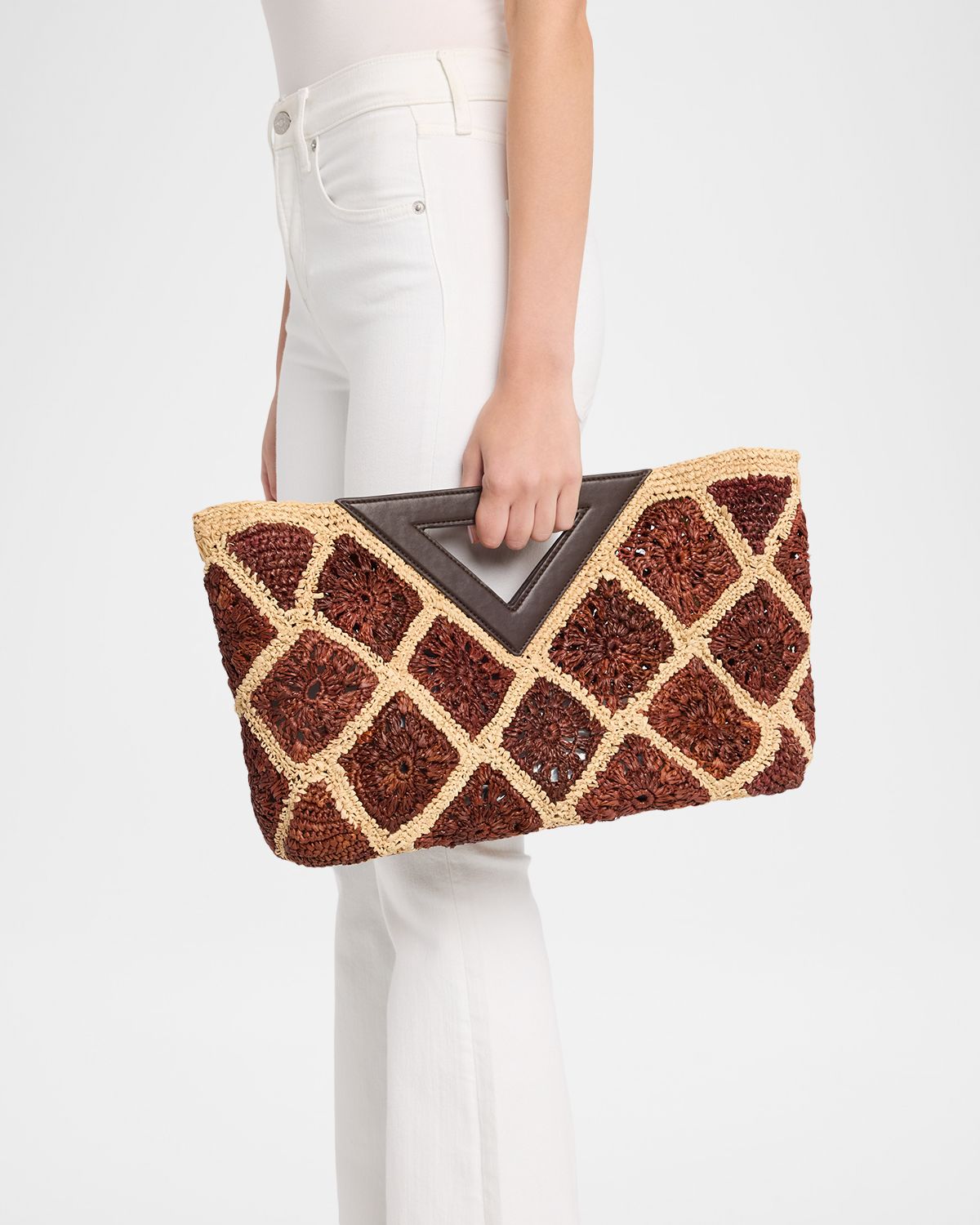 Veronica Beard Vesper Crochet Raffia Clutch Bag | Thumbnail 6