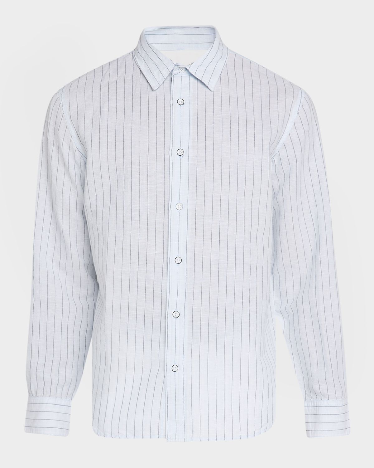 Rag & Bone Men 's Linen and Cotton Hairline Sport Shirt