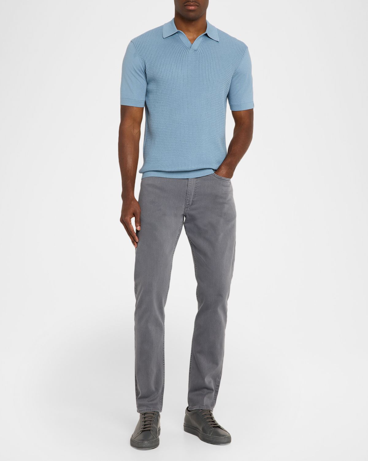 Rag & Bone Men 's Saxon Silk-Cotton Polo Shirt